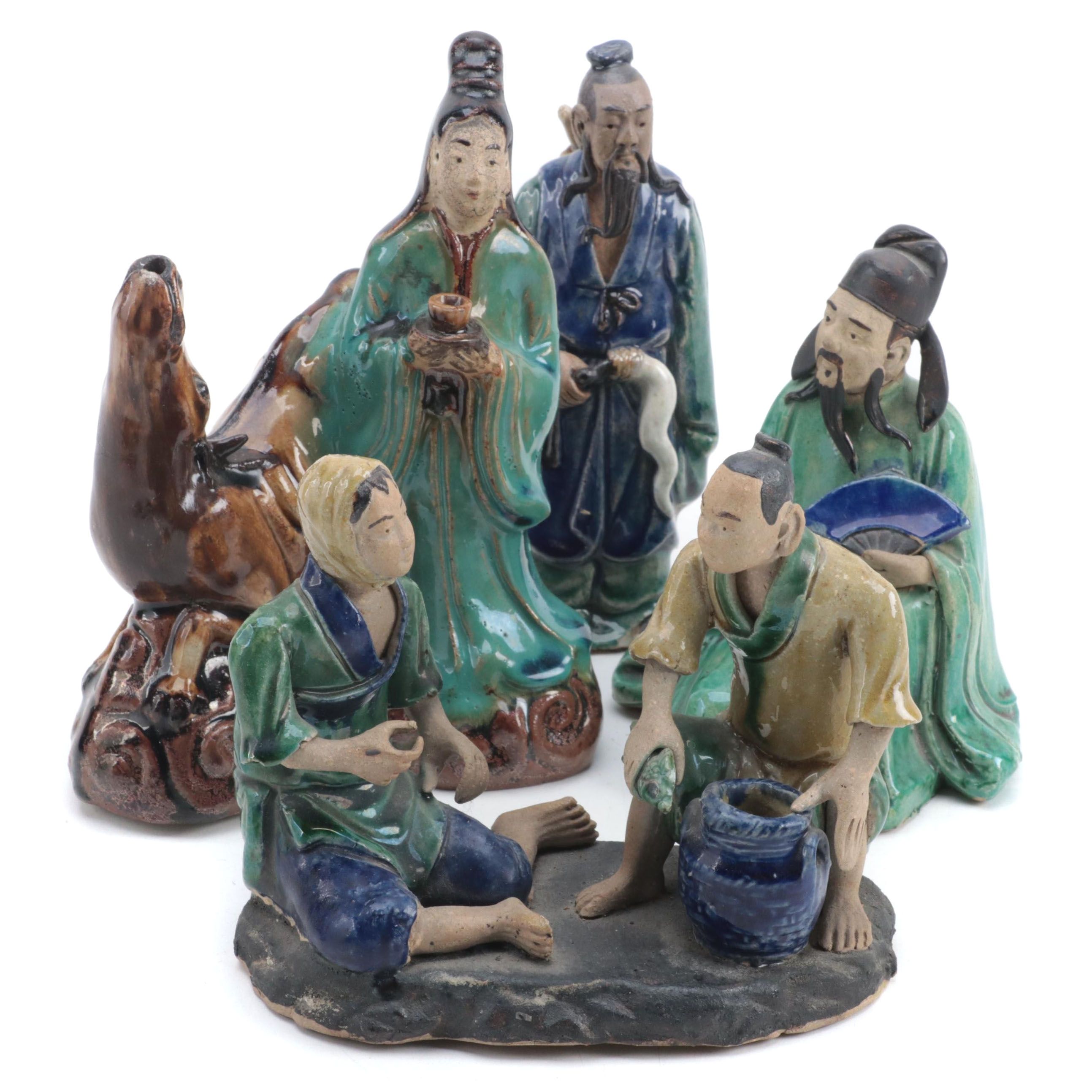 Chinese Glazed Earthenware Figurines