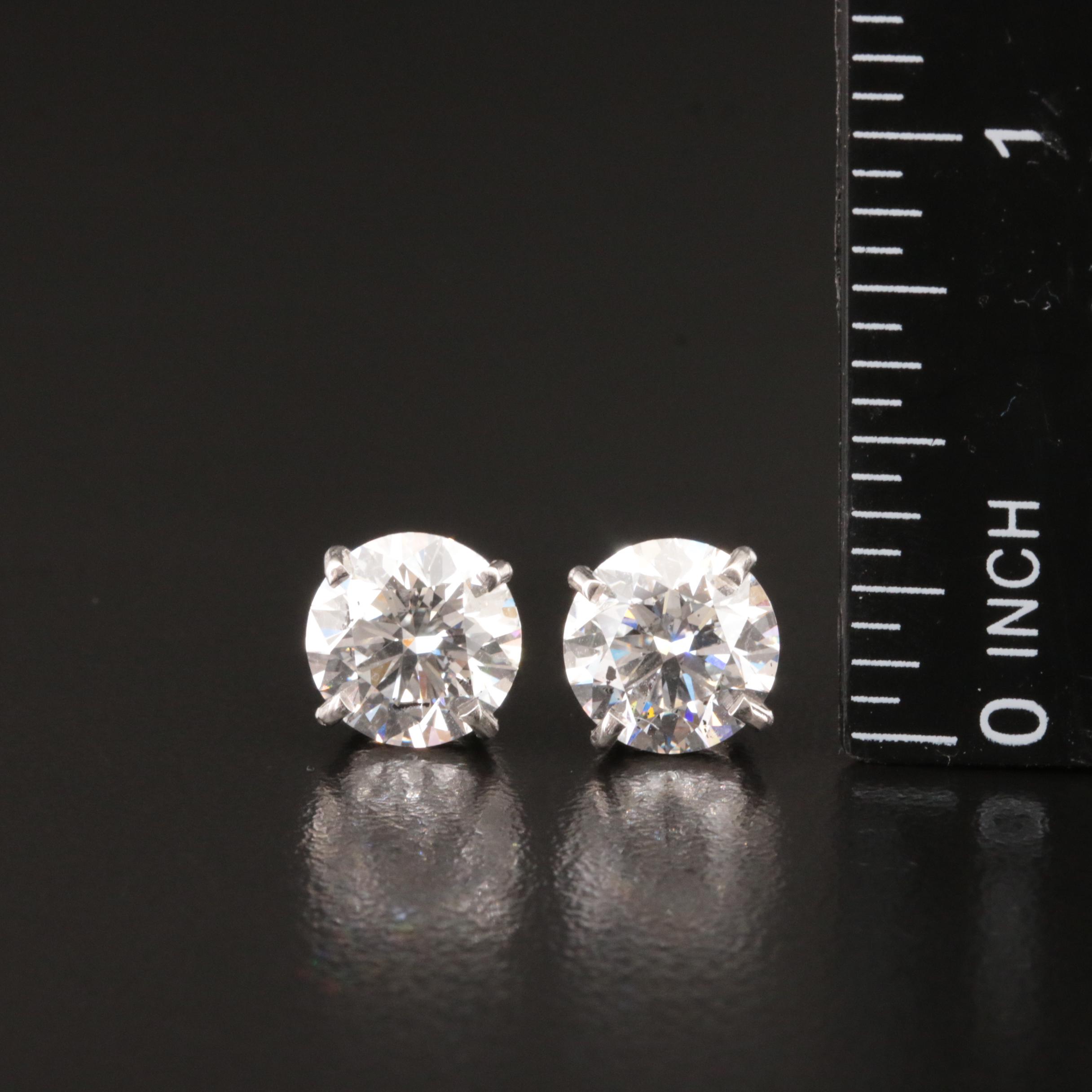 Platinum 5.50 CTW Lab Grown Diamond Stud Earrings with IGI Reports