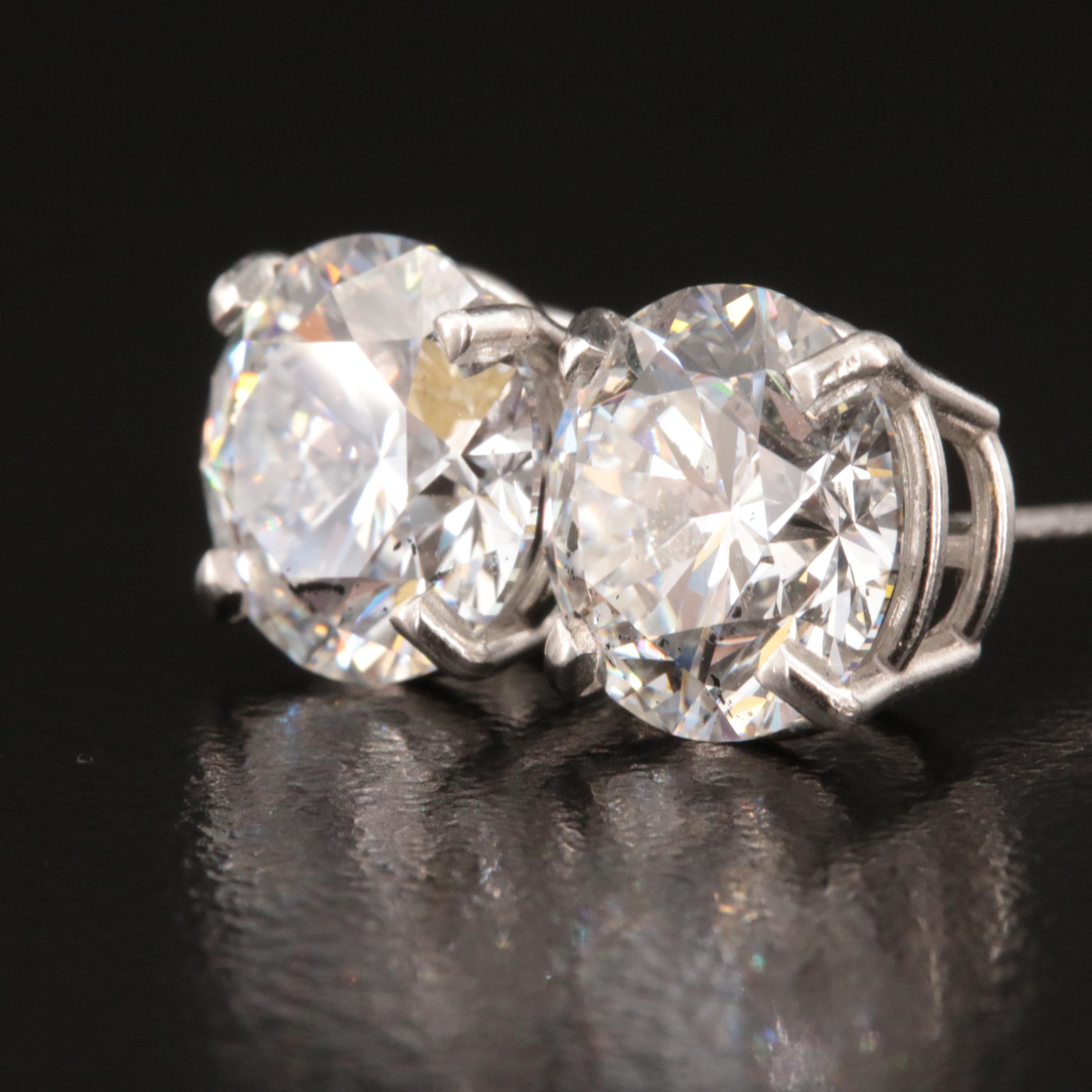 Platinum 5.50 CTW Lab Grown Diamond Stud Earrings with IGI Reports