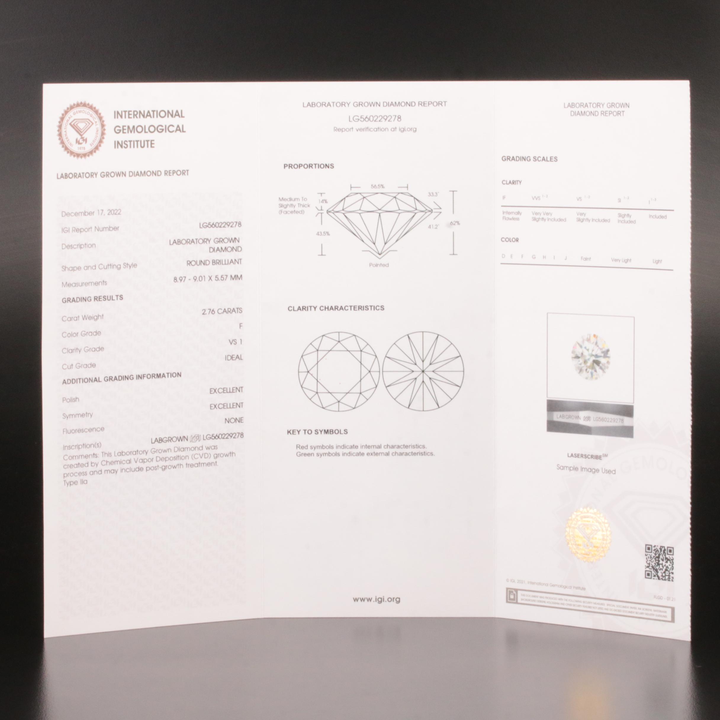 Platinum 5.50 CTW Lab Grown Diamond Stud Earrings with IGI Reports