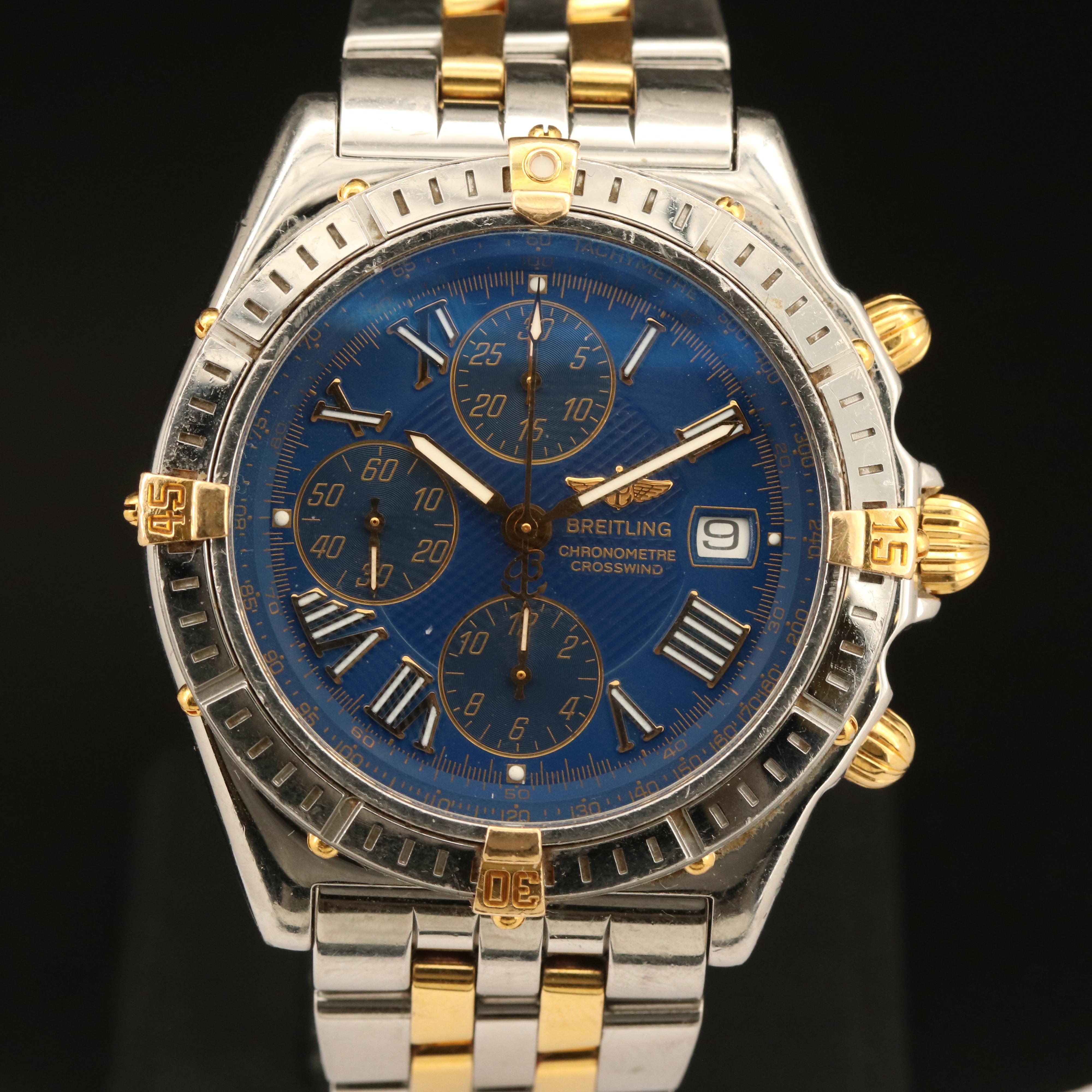 18K and Stainless Steel Breitling Crossword Chronograph Watch EBTH