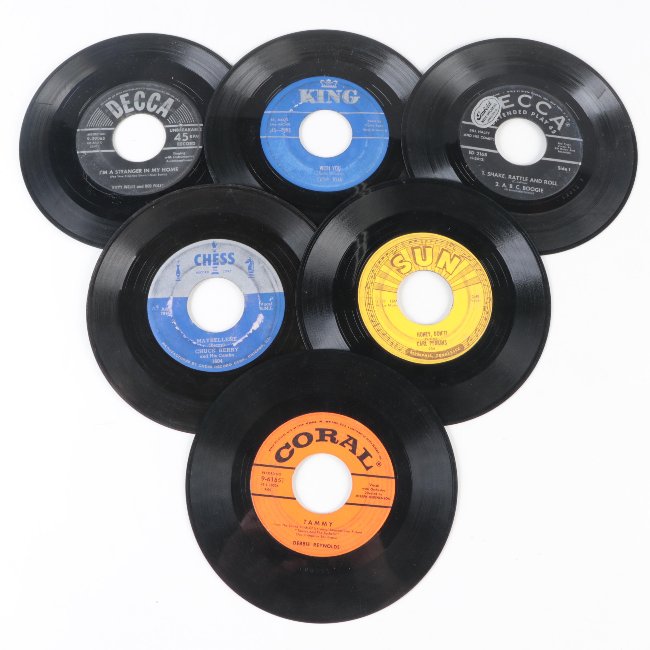 Everly Brothers, Connie Francis, Carl Perkins and Other 45 Records
