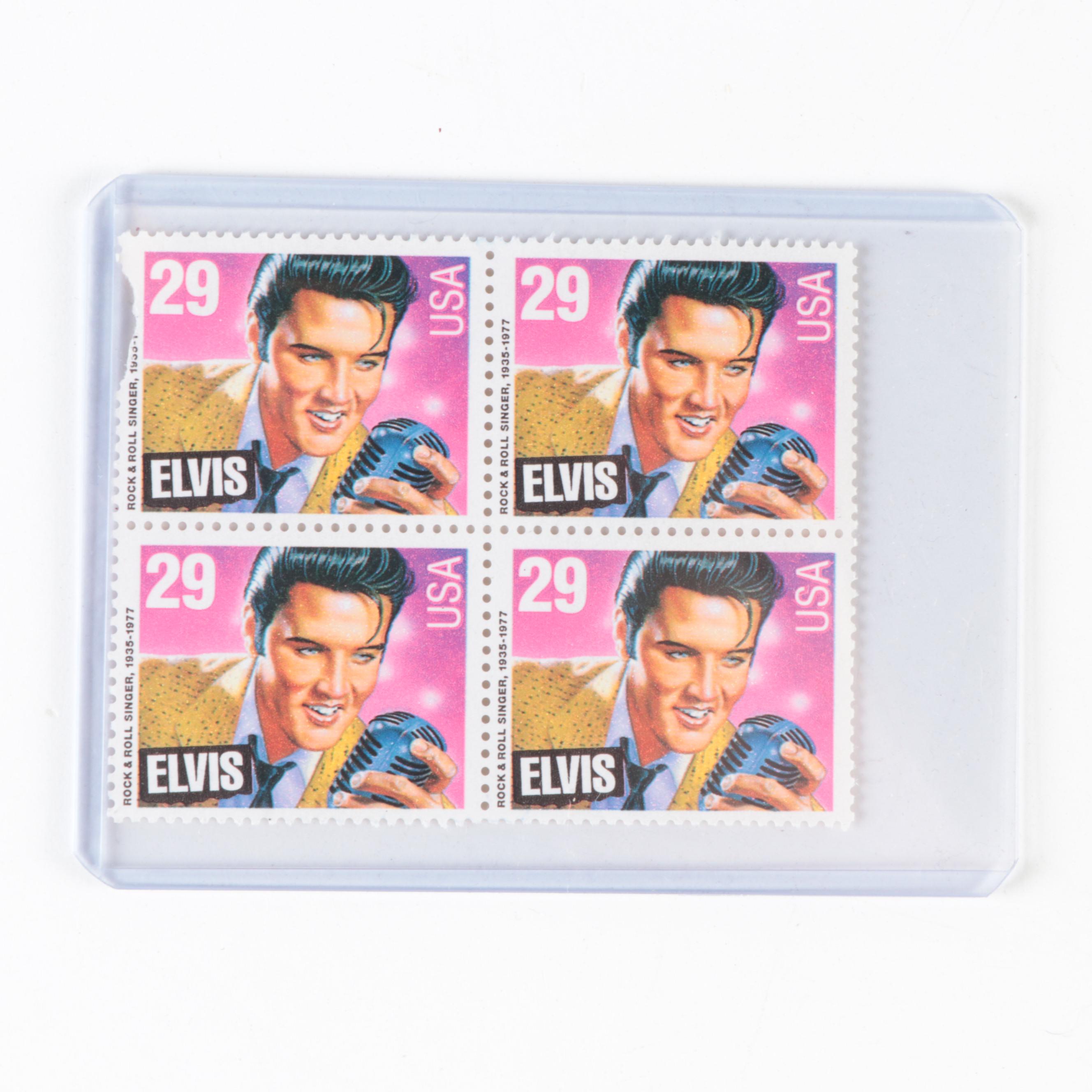 Baseball Stickers, Prints, Card Sheets and Elvis Stamps in Ballantine Beer Tray