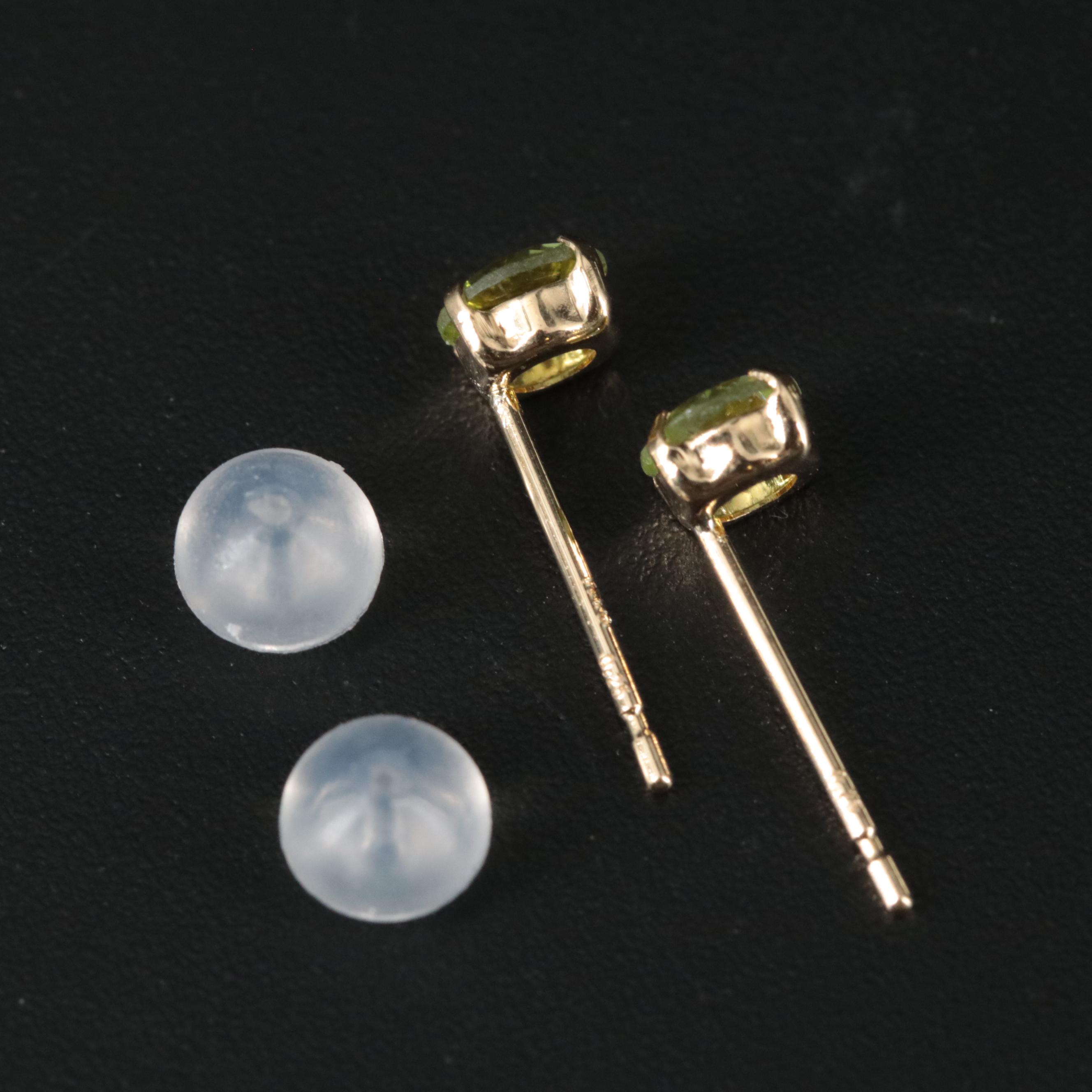 18K Peridot Stud Earrings