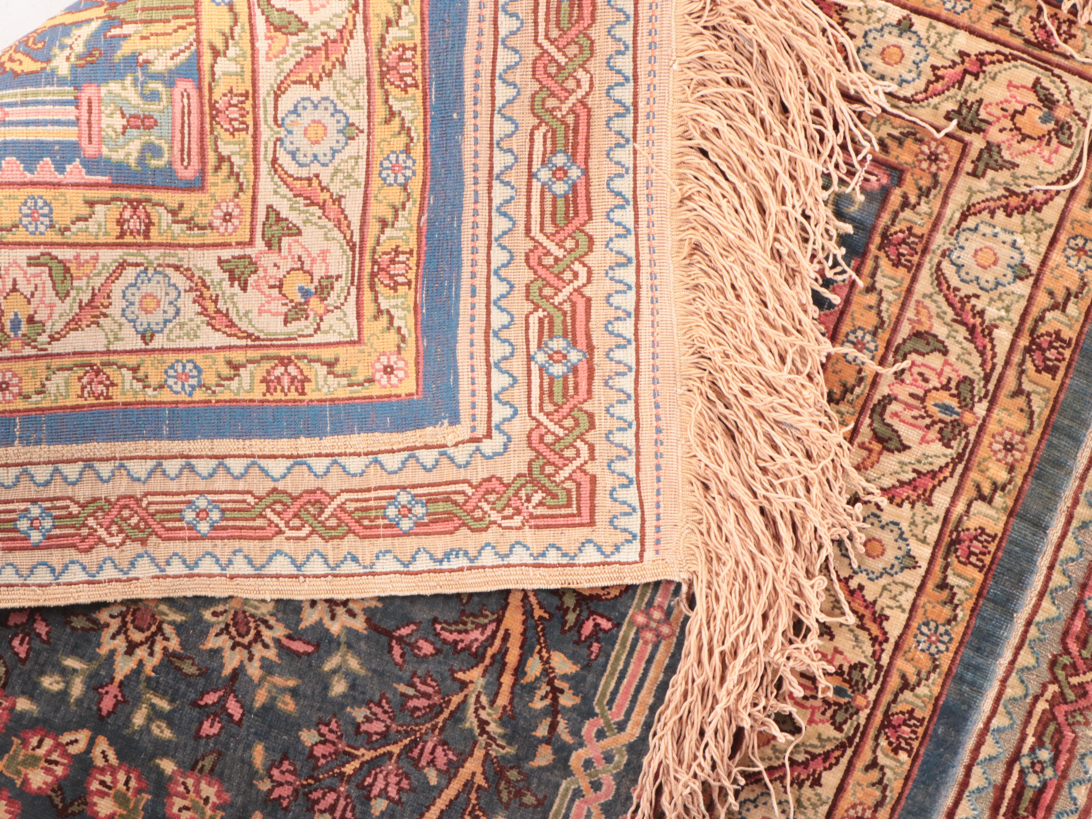 1'11 x 3'9 Hand-Knotted Turkish Kayseri Silk Prayer Rug