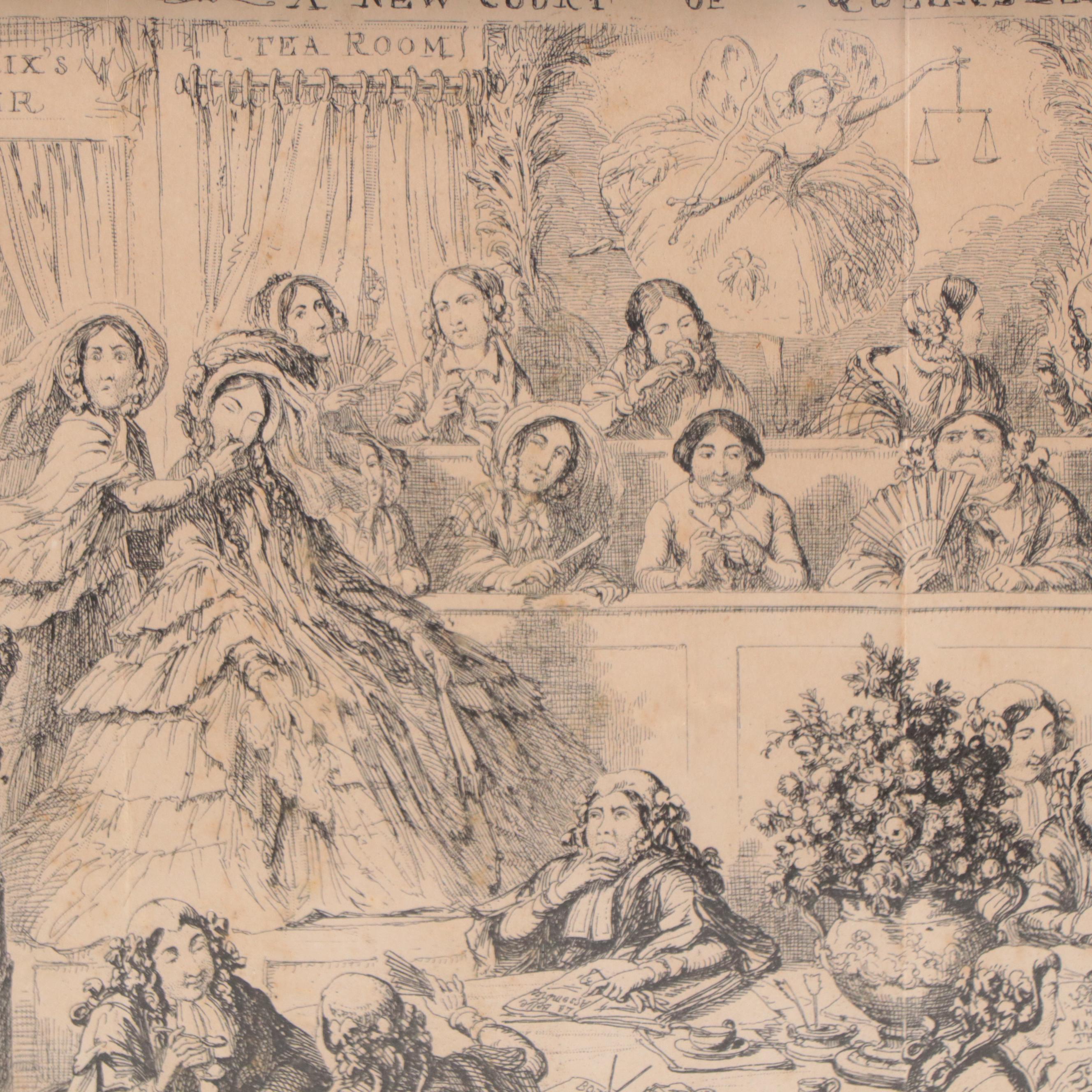 Etching After George Cruikshank  "A New Court of Queen's Bench"