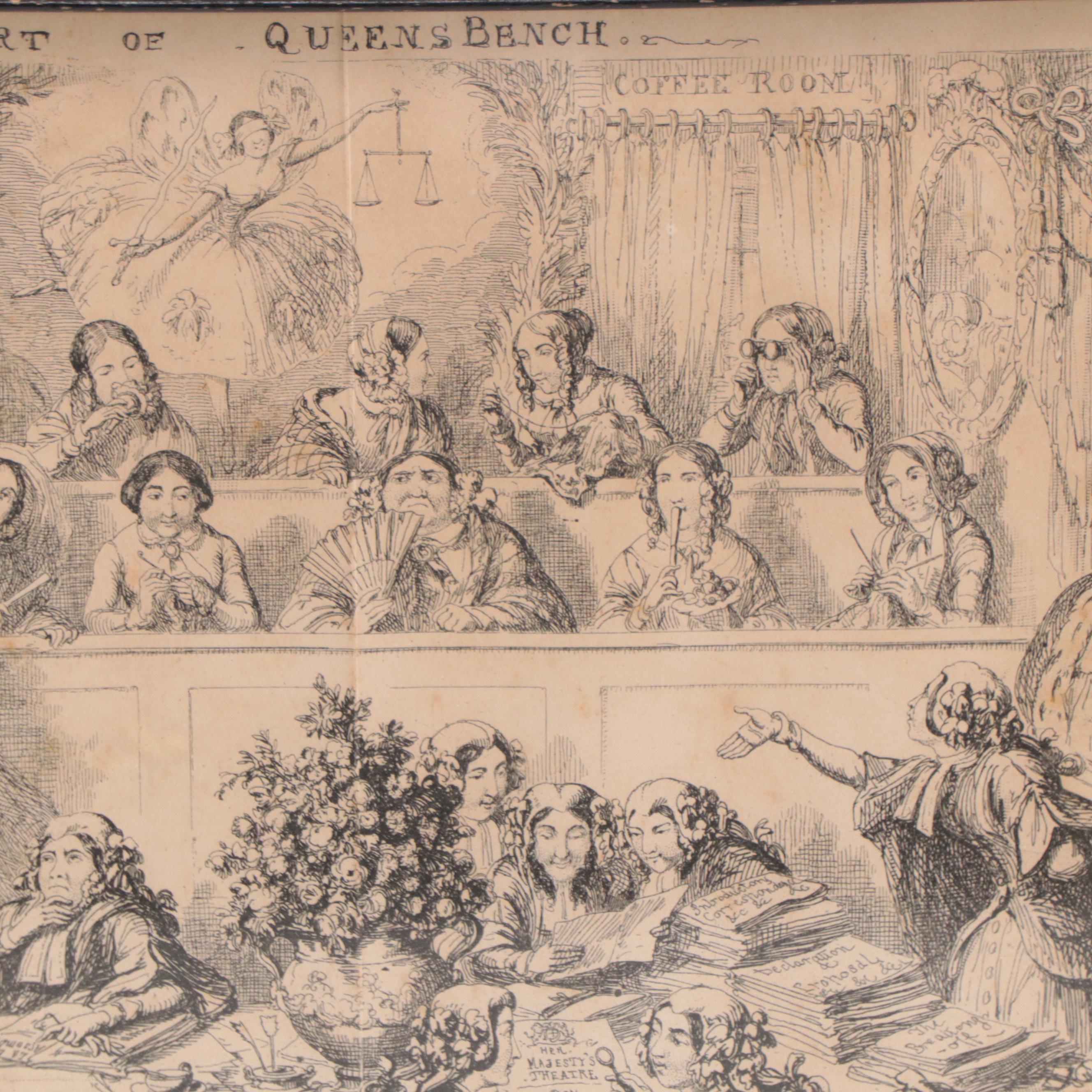 Etching After George Cruikshank  "A New Court of Queen's Bench"