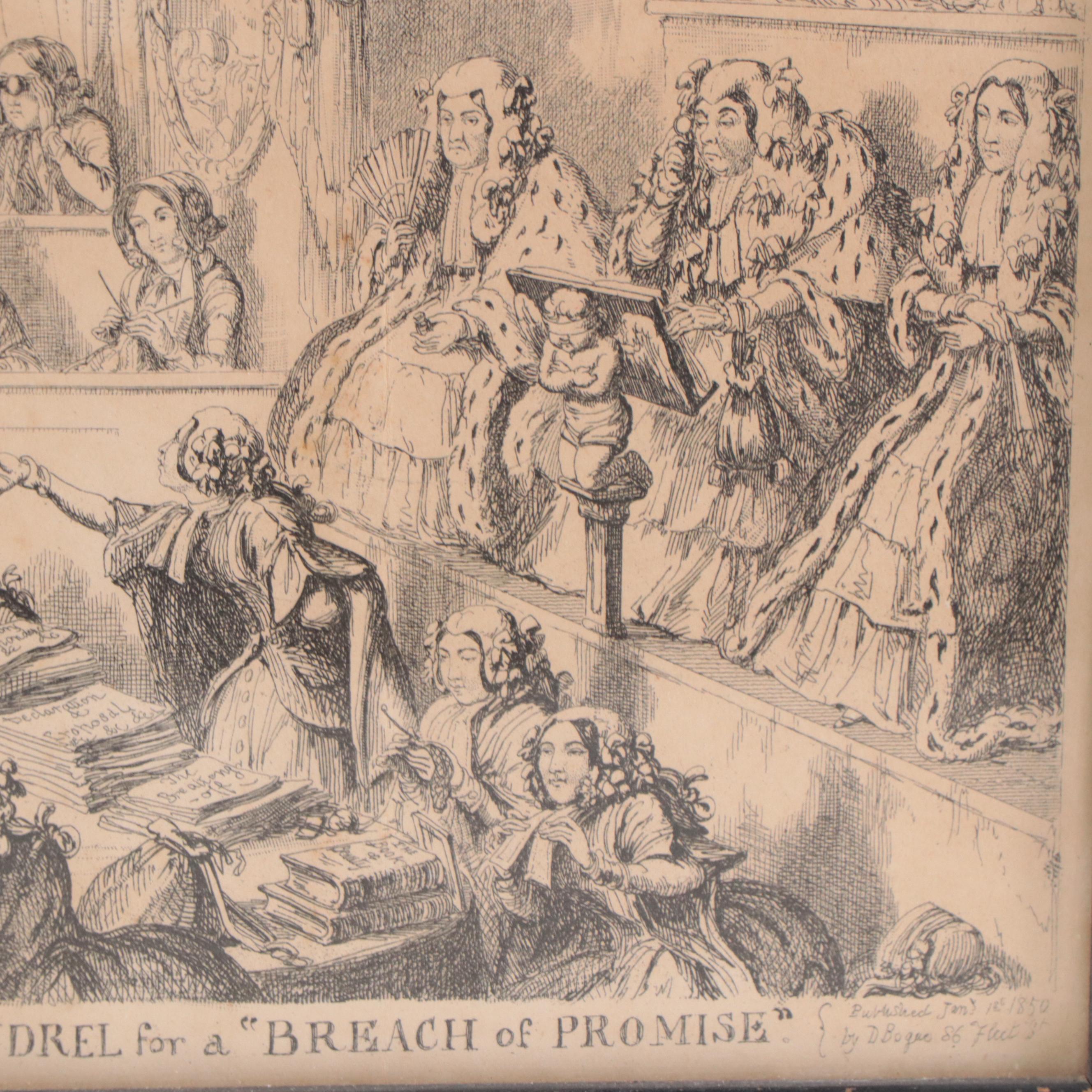 Etching After George Cruikshank  "A New Court of Queen's Bench"