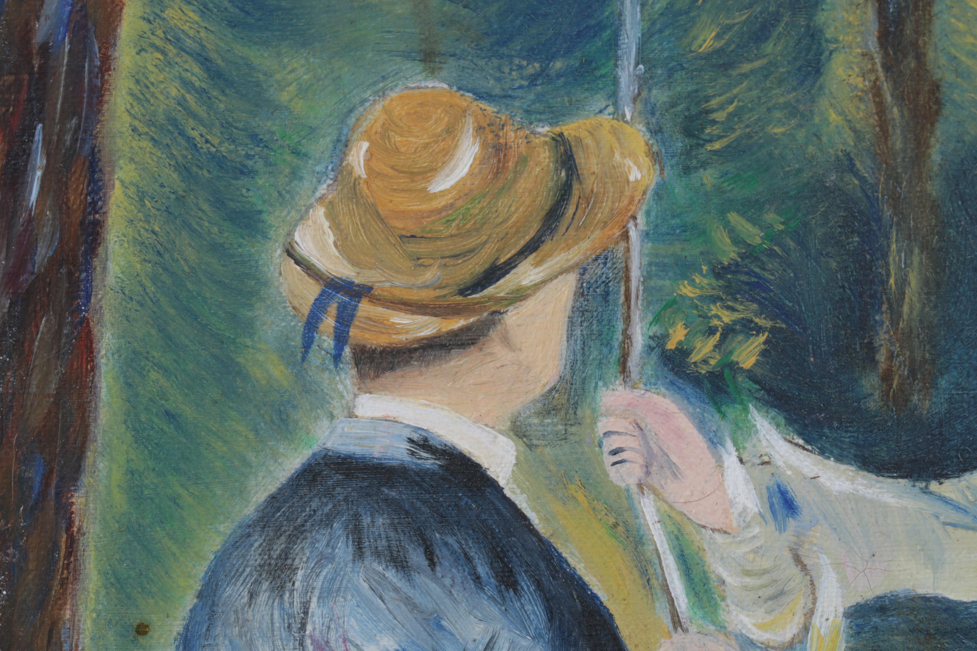 Acrylic Painting After Pierre-Auguste Renoir "The Swing," 1973