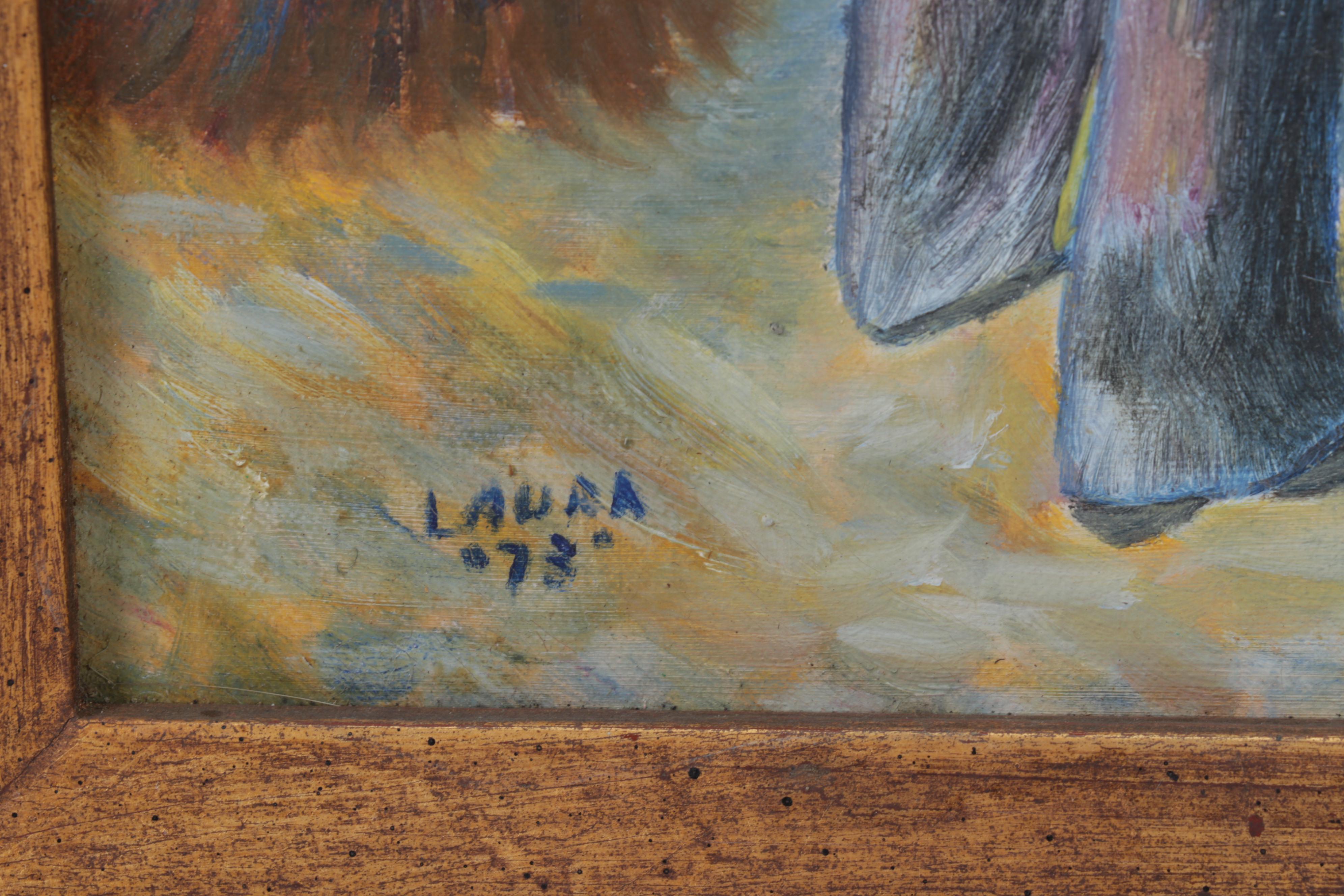 Acrylic Painting After Pierre-Auguste Renoir "The Swing," 1973