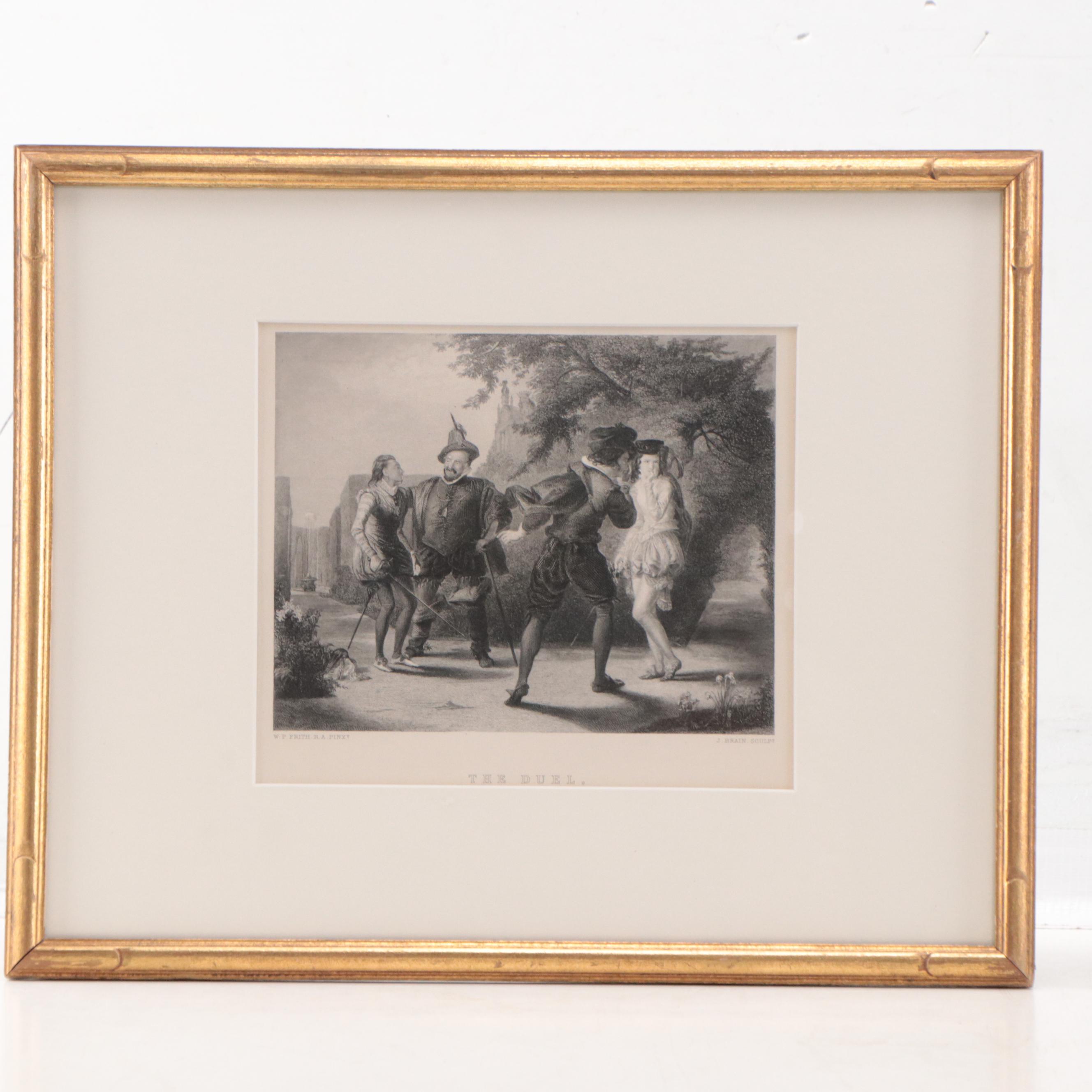Engraving After William Powell Frith "The Duel" for Shakespeare and More