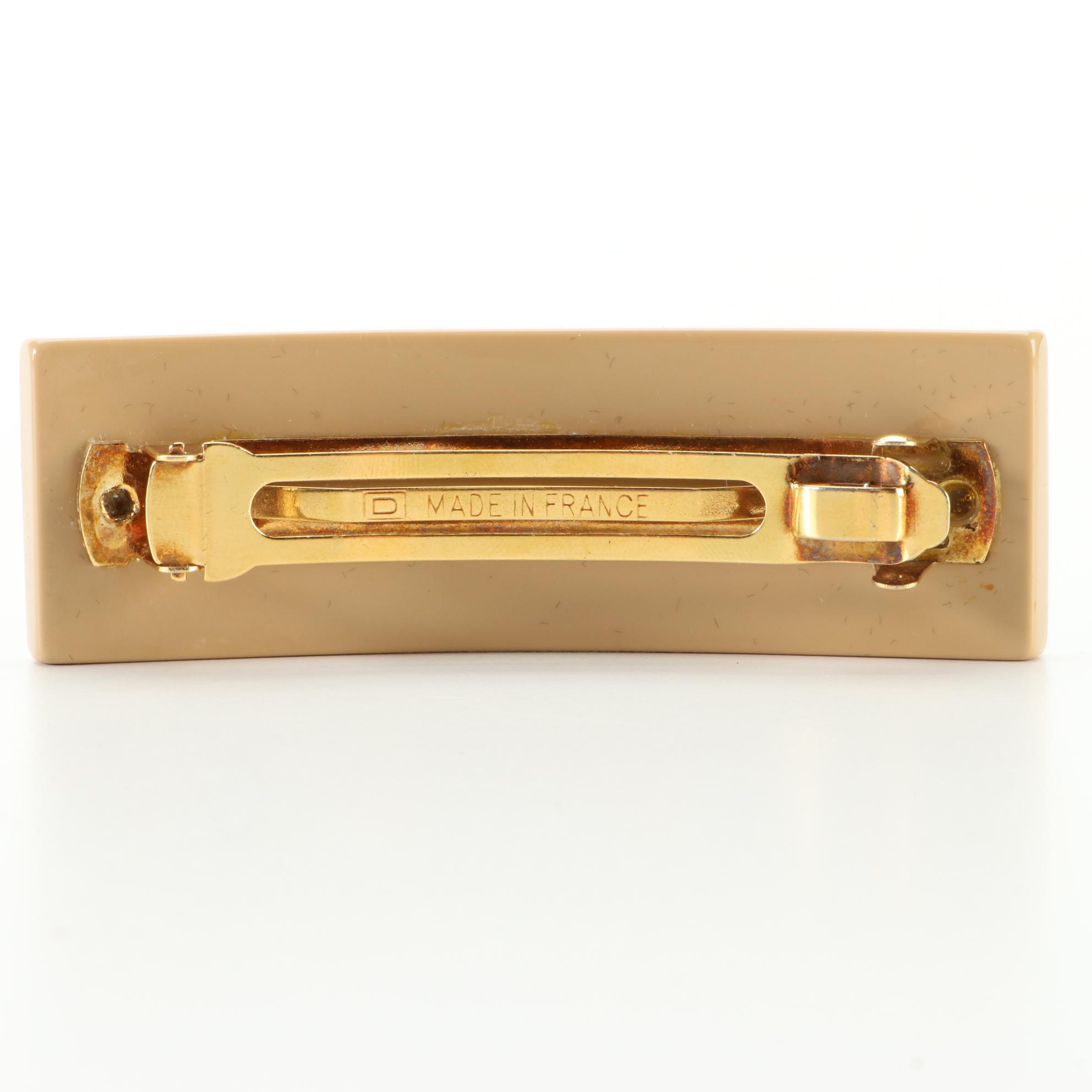 Chanel CC Polka Dot Hair Clip with Box