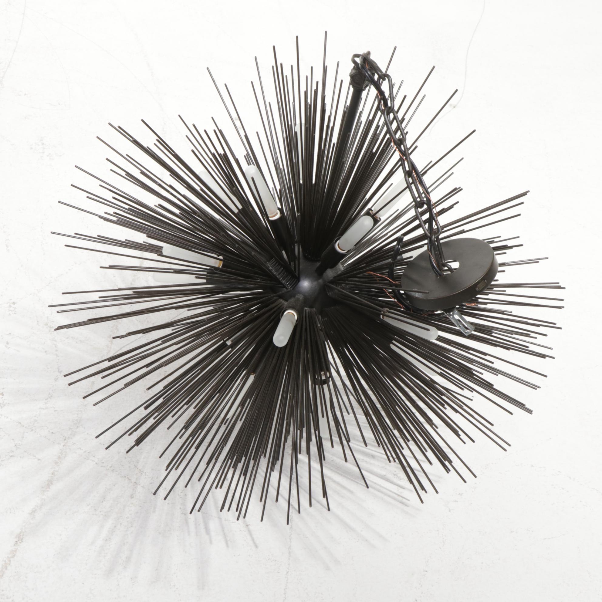 Visual Comfort "Strada" Sputnik Style Chandelier in Aged Iron Finish