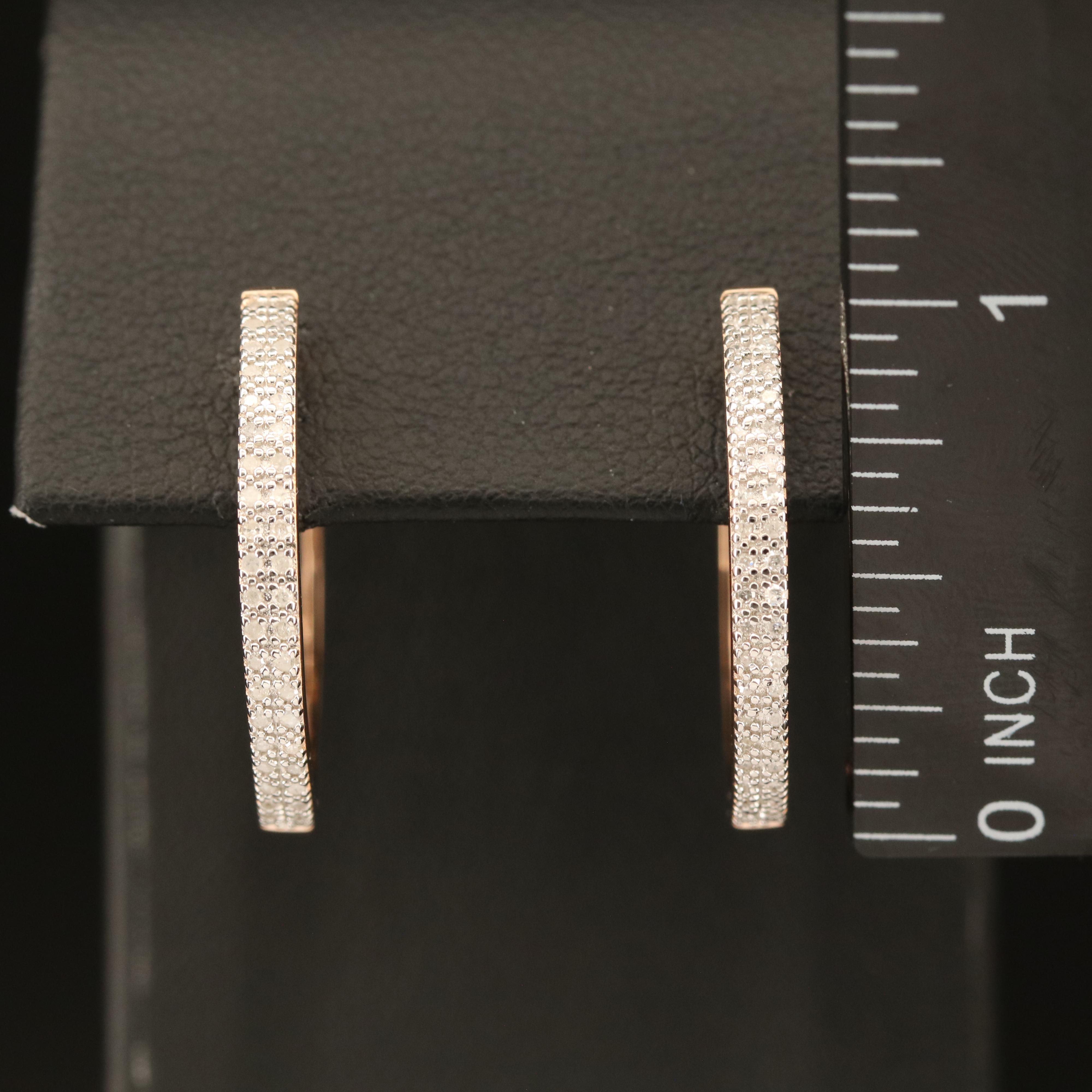 Sterling Double Row Hoop Earrings