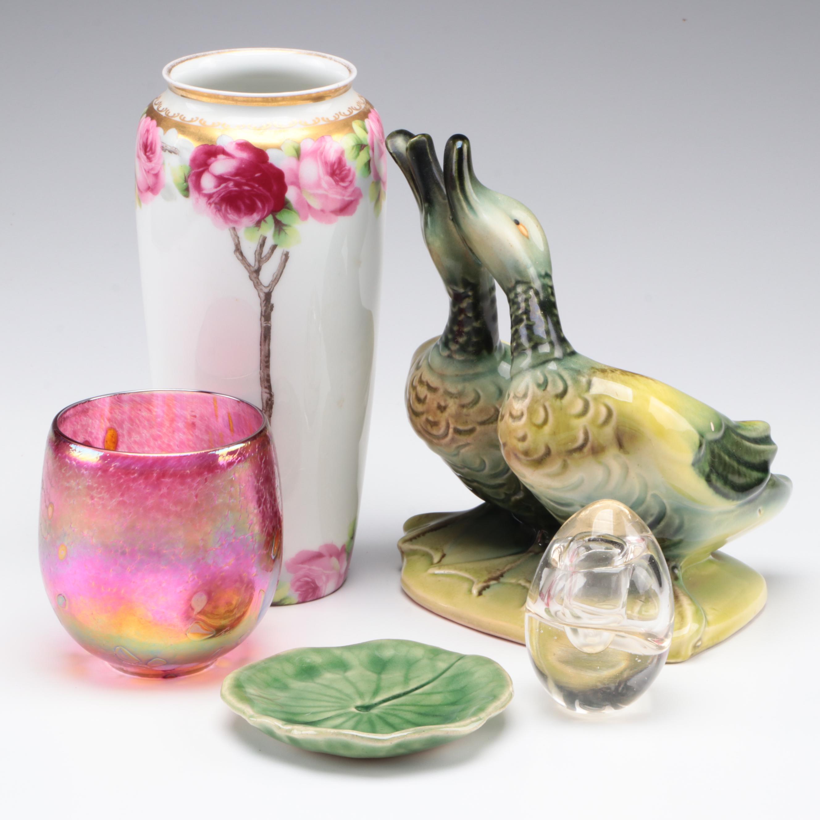 Hull Pottery Duck Planter with Rosenthal "Cacilie" Vase and Other Decor Items