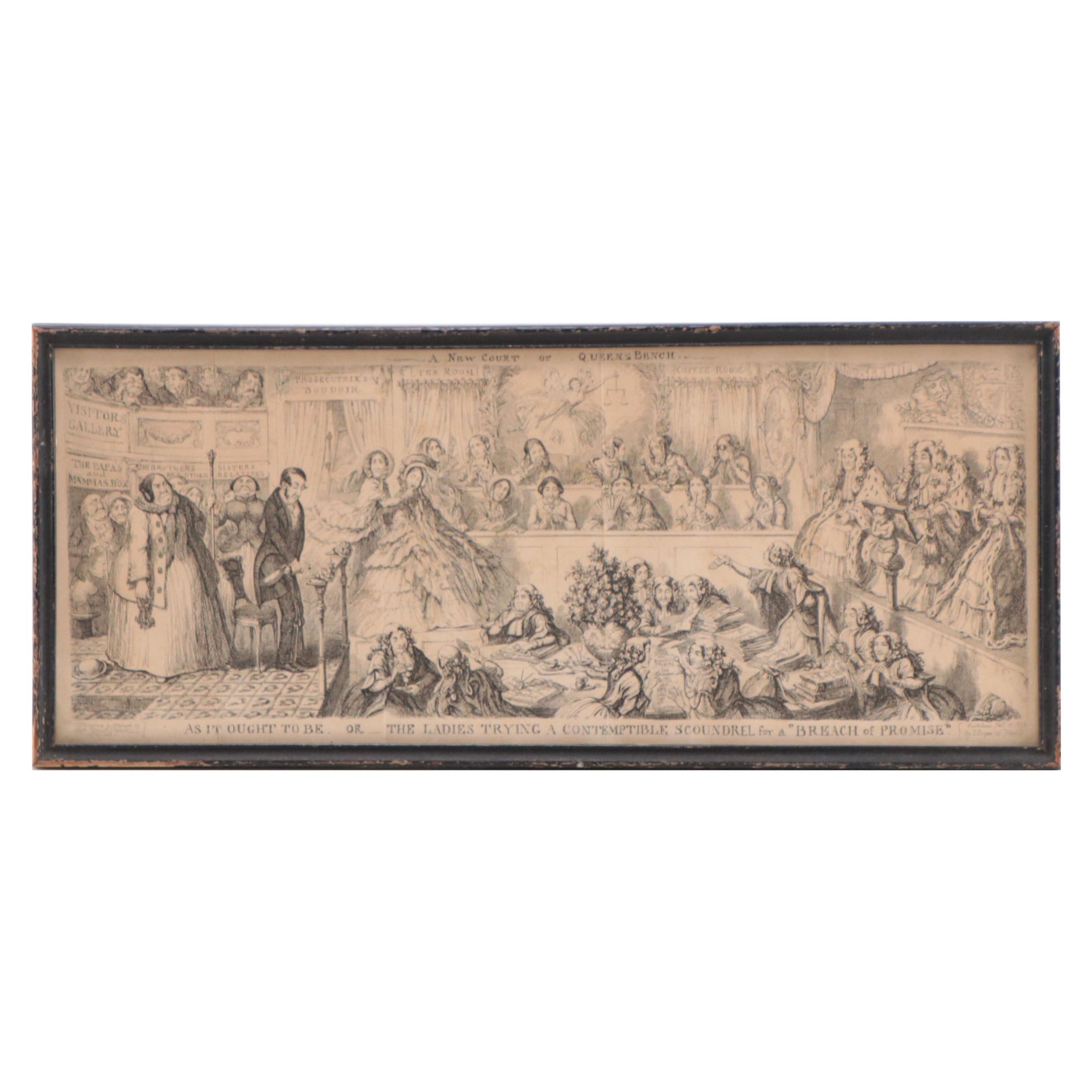 Etching After George Cruikshank  "A New Court of Queen's Bench"