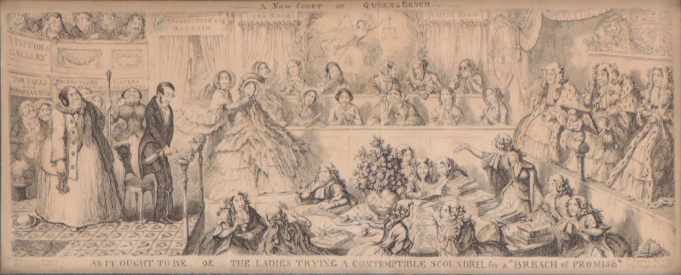 Etching After George Cruikshank  "A New Court of Queen's Bench"
