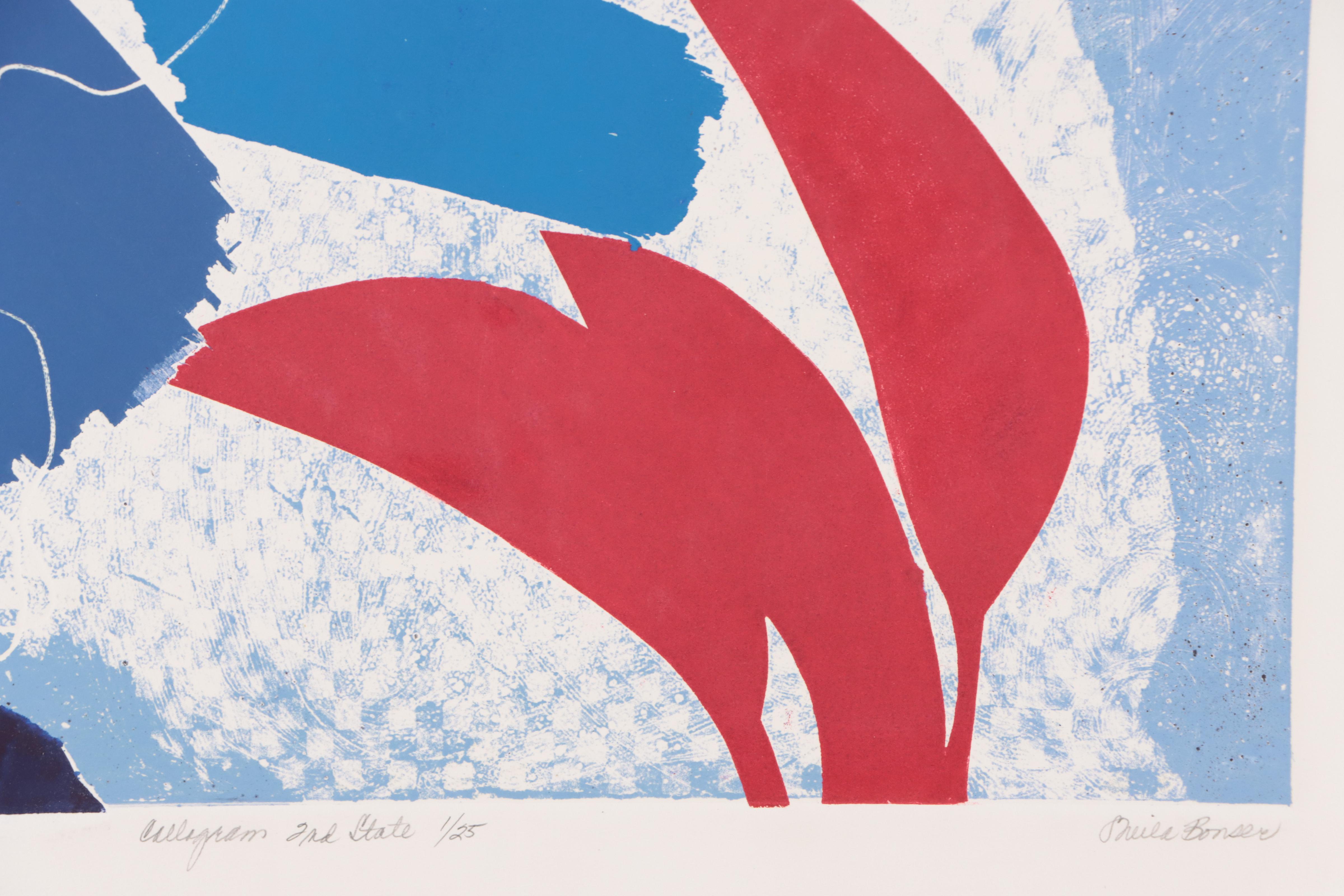 Sheila Bonser Abstract Collagraphs Including "Anticipation IV"