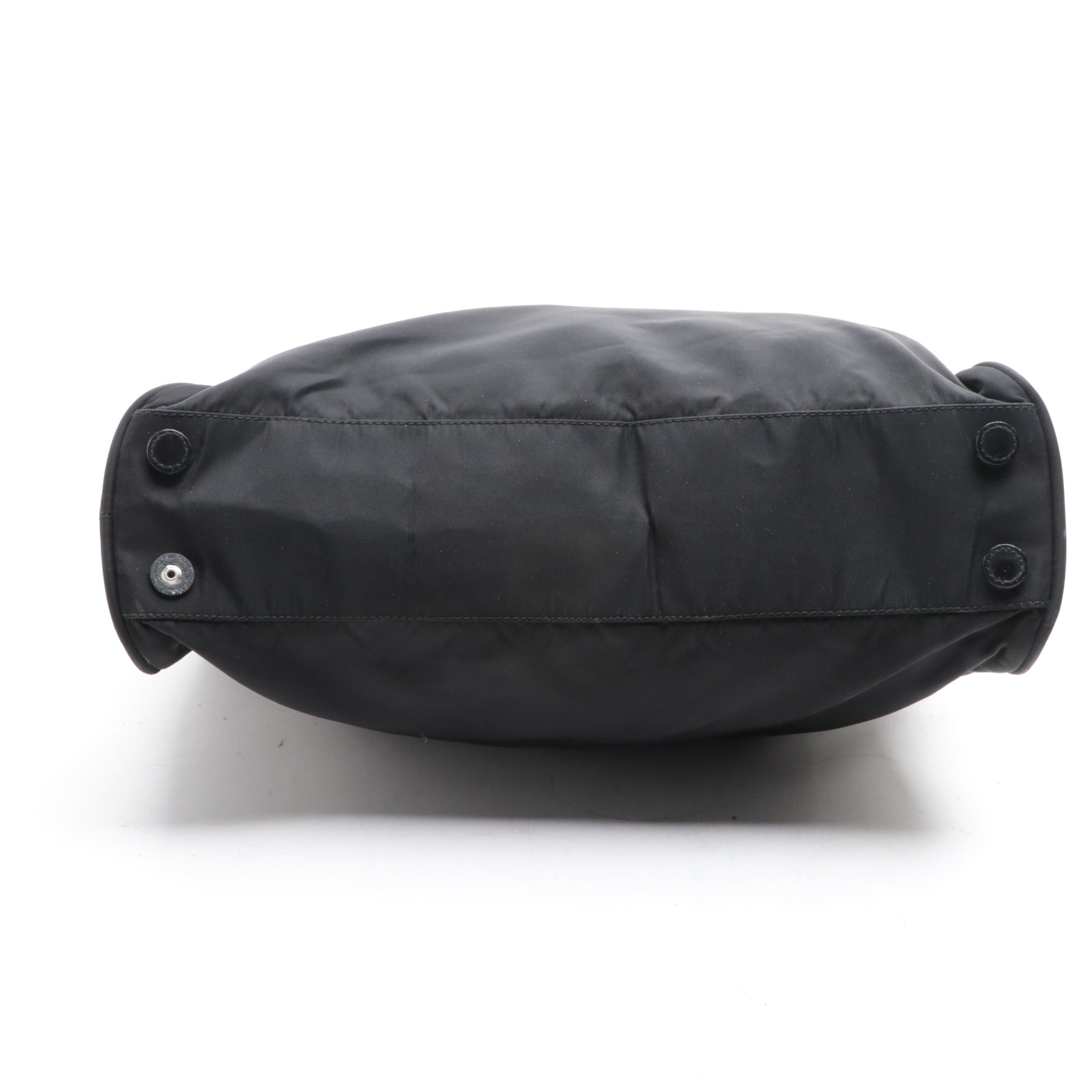 Prada Zip-Around Slim Briefcase/Lap Top Bag in Black Nylon Gabardine