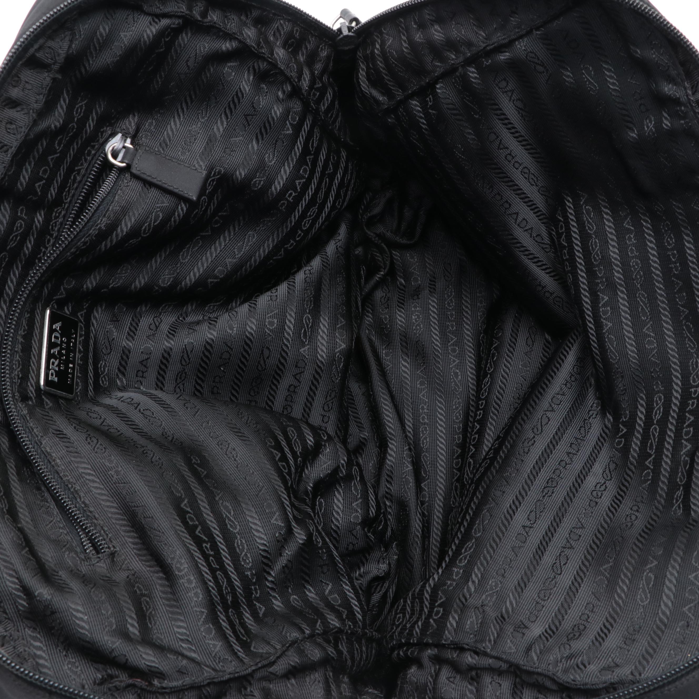 Prada Zip-Around Slim Briefcase/Lap Top Bag in Black Nylon Gabardine