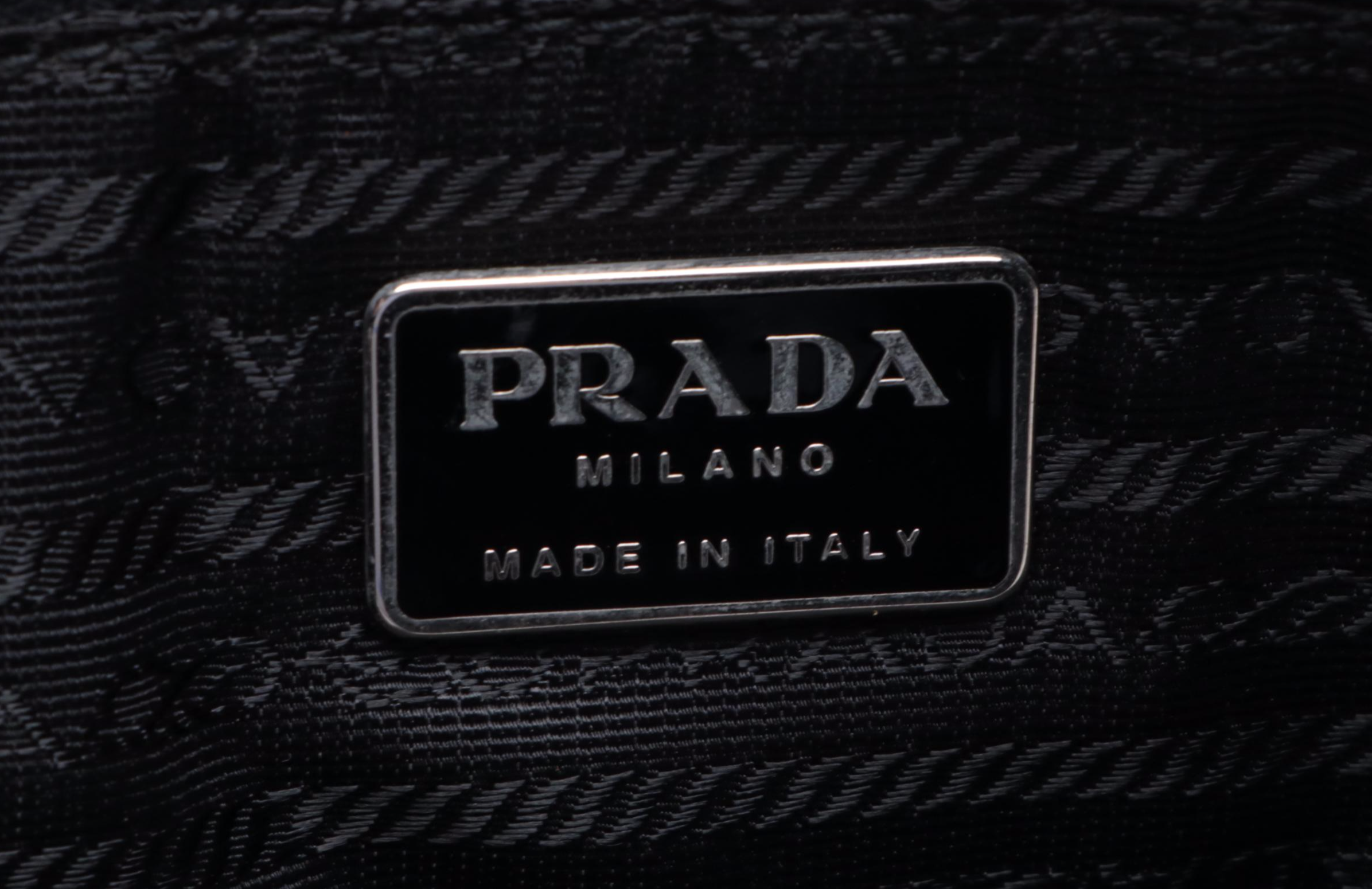 Prada Zip-Around Slim Briefcase/Lap Top Bag in Black Nylon Gabardine