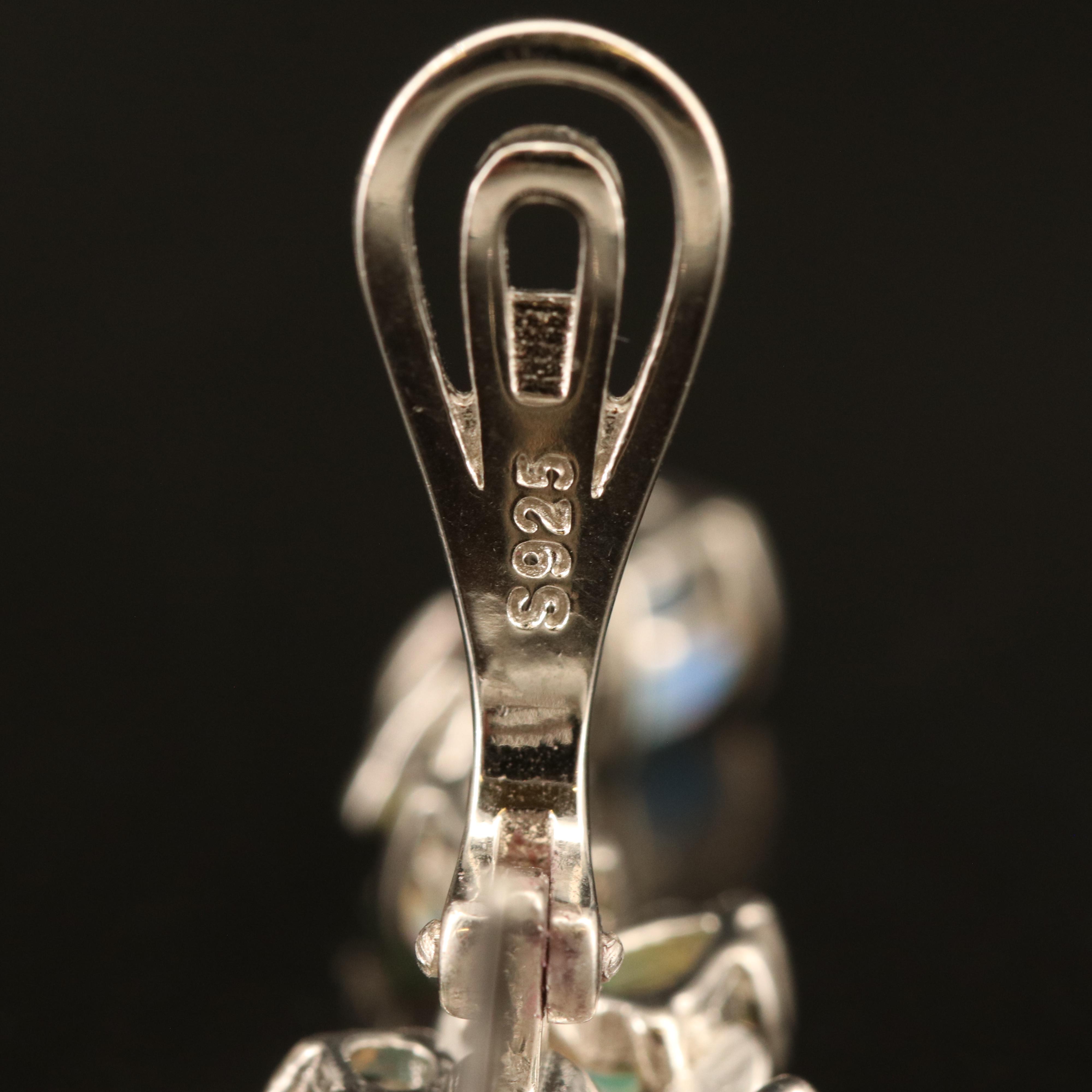 Sterling Opal and Cubic Zirconia Earrings