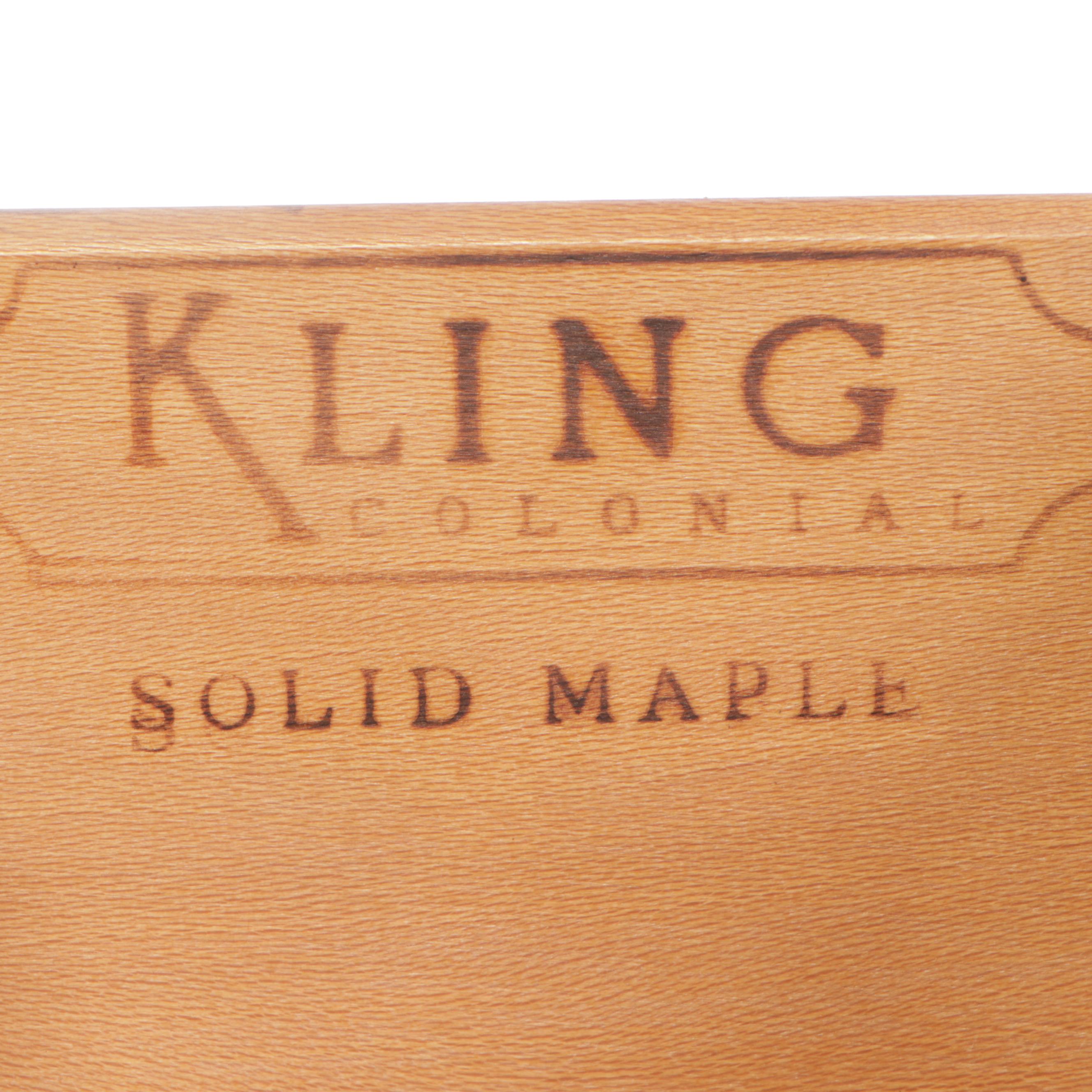 Pair of Kling Chippendale Style Maple Three-Drawer Nightstands