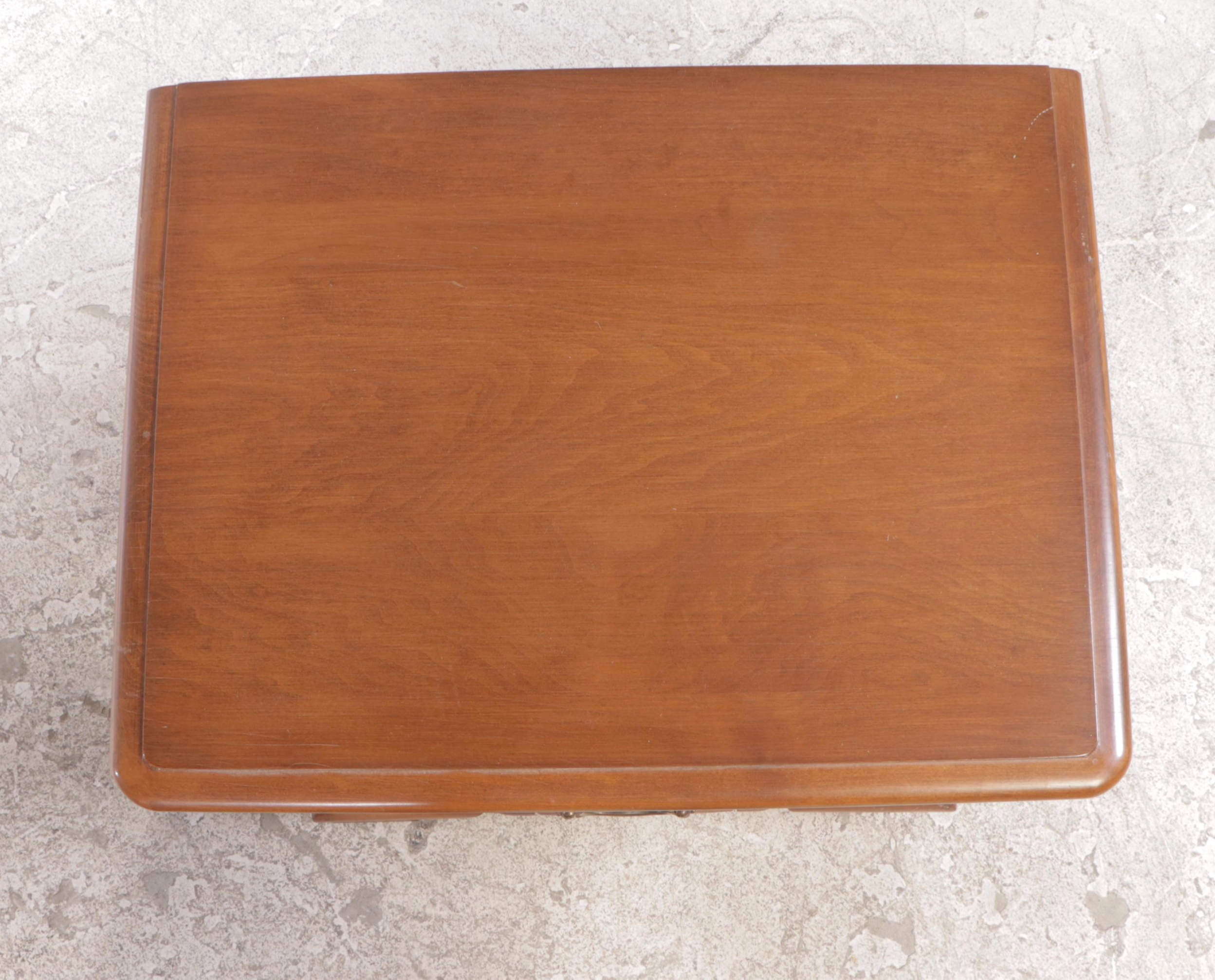 Pair of Kling Chippendale Style Maple Three-Drawer Nightstands