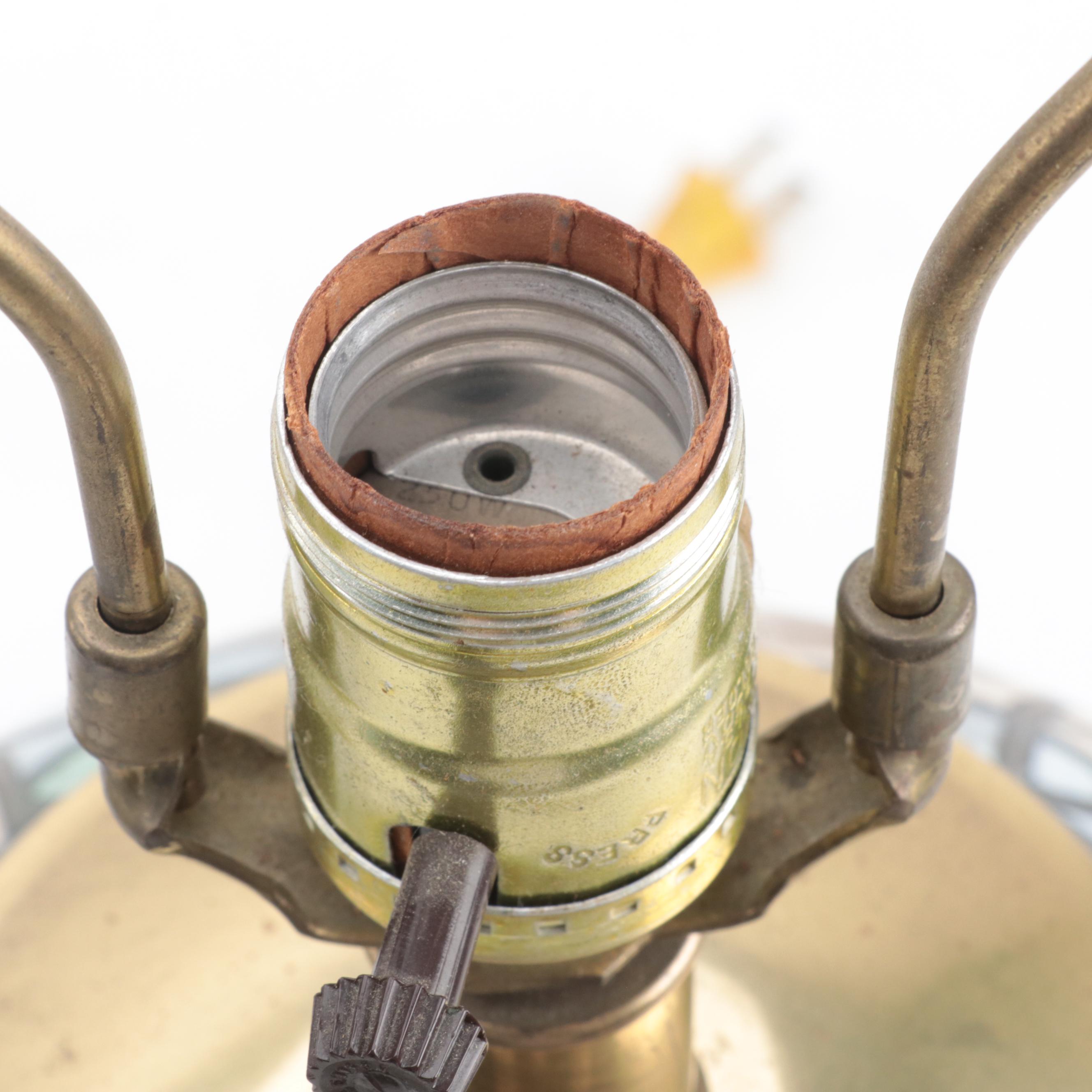 Frederick Cooper Deco Revival Ceramic and Gilt Metal Table Lamps, Late 20th C