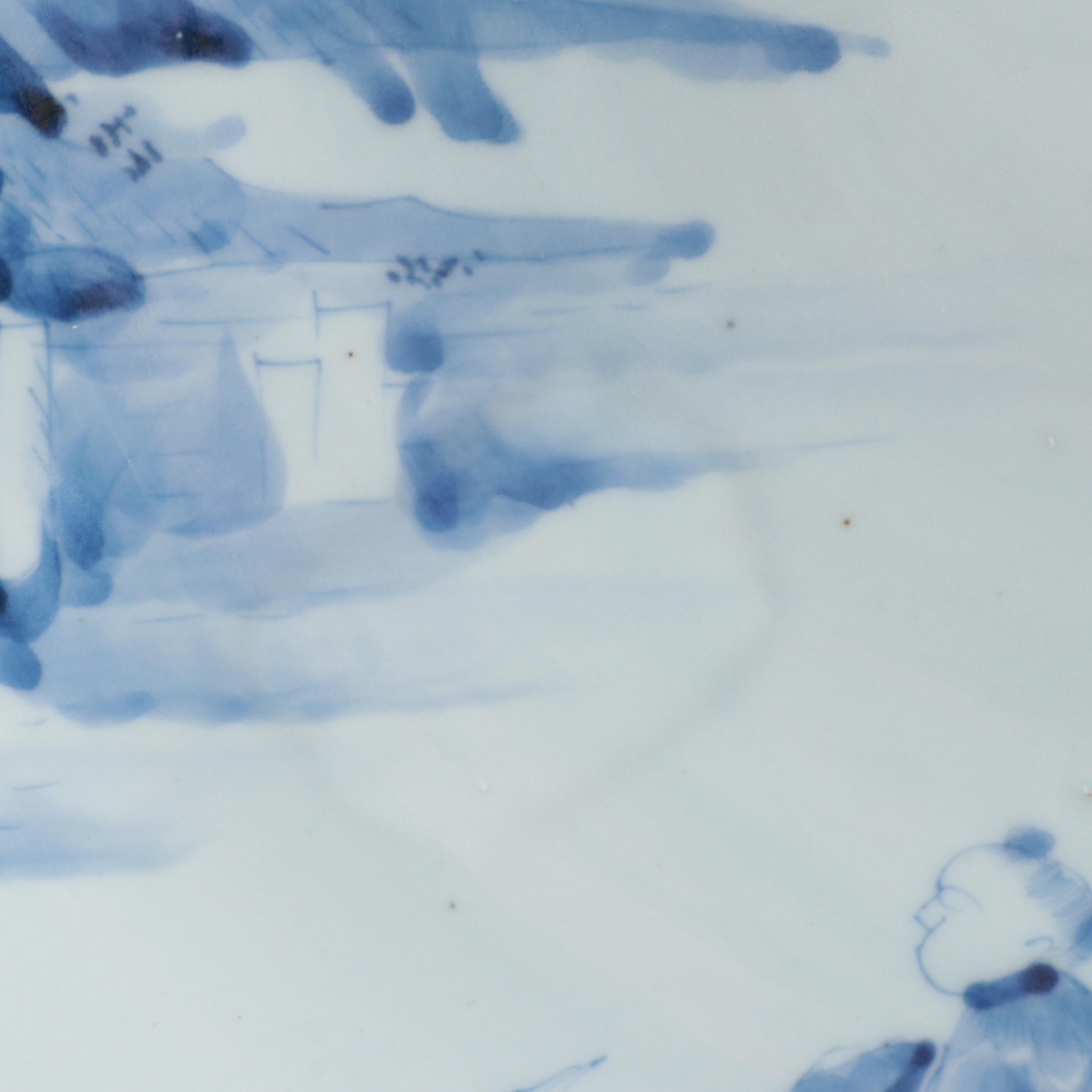 Japanese Arita Ming Style Blue and White Porcelain Bowl, Late 19th/Early 20th C.