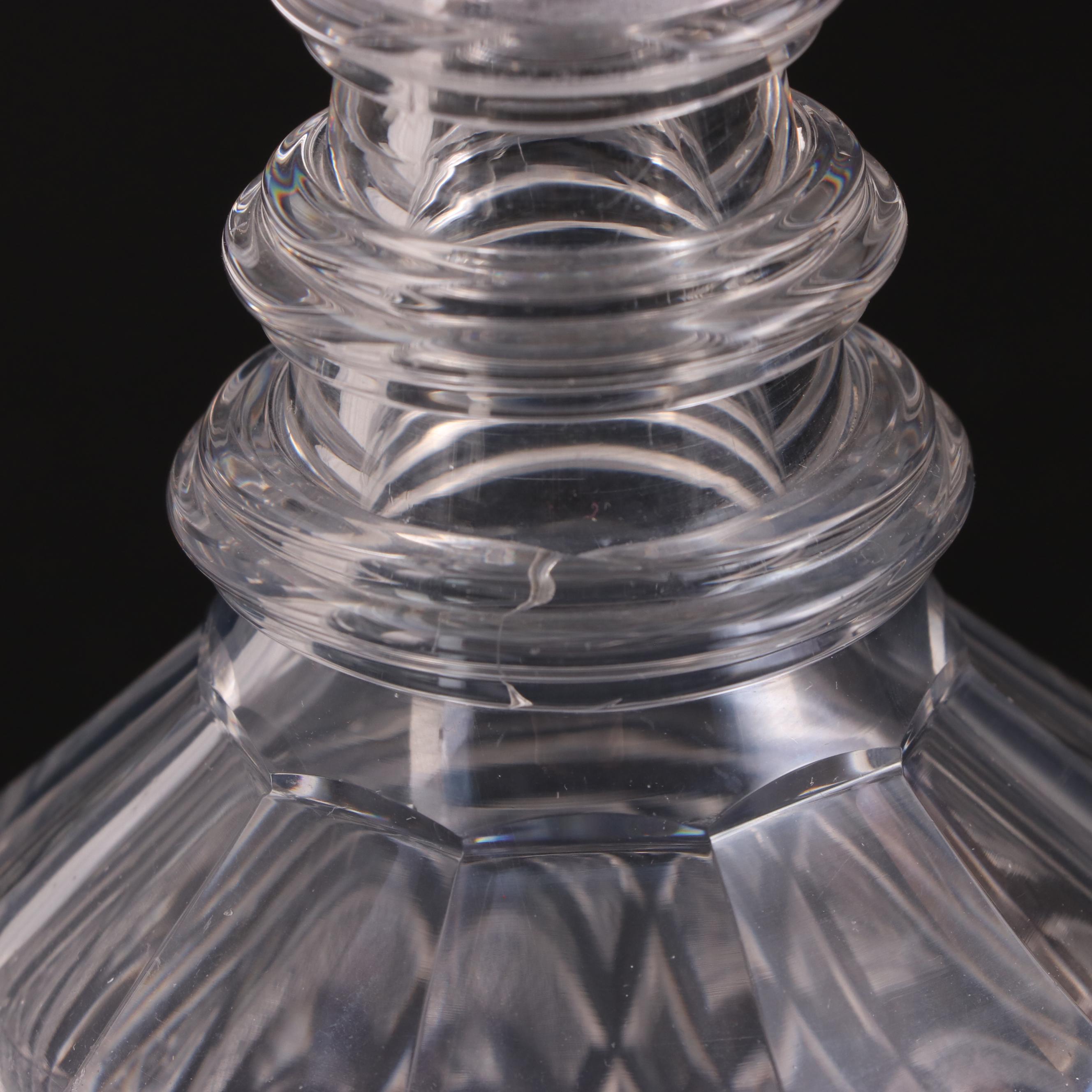 George III Ship's Decanter and a Small Three Ring Neck Decanter