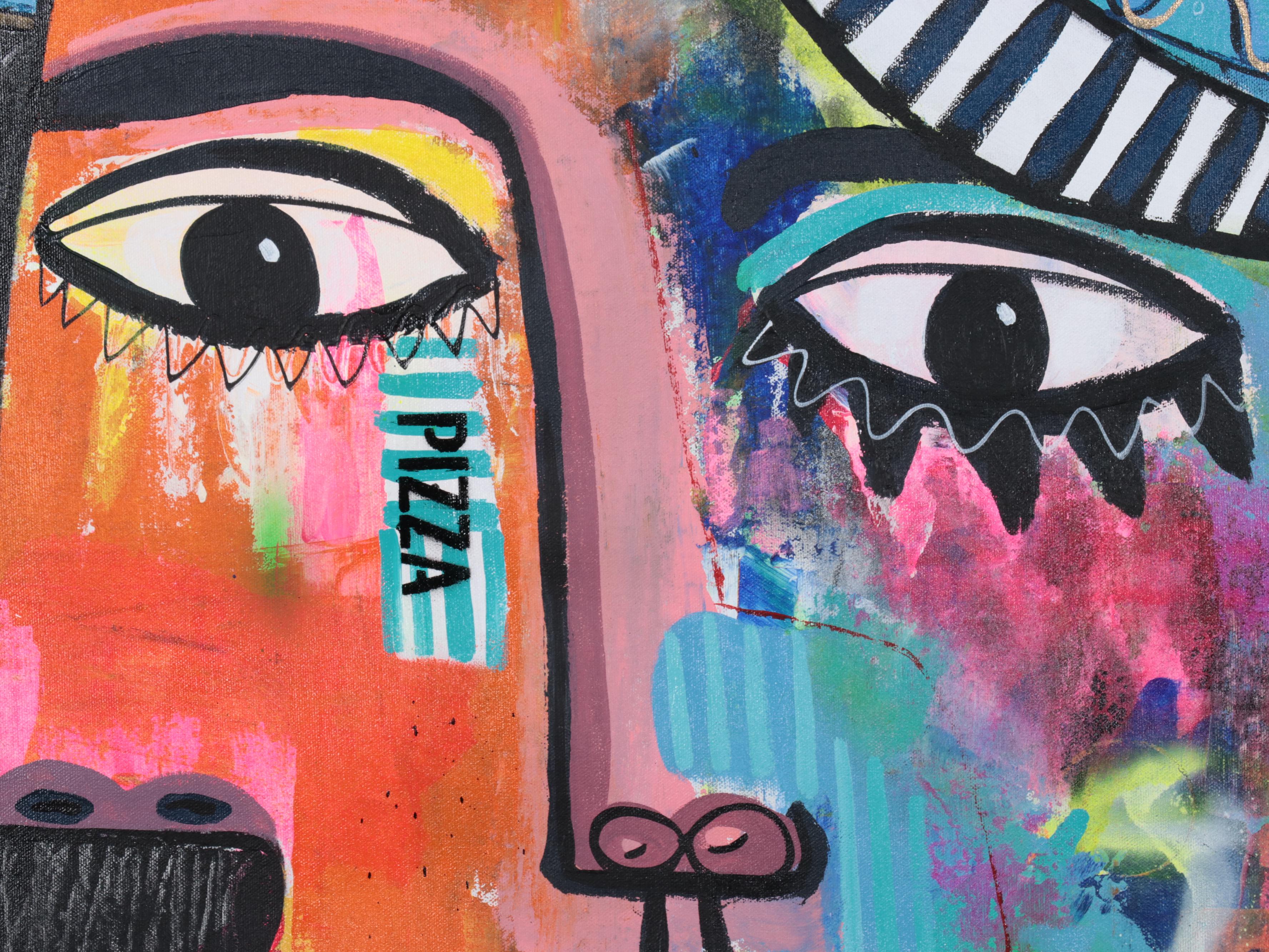 Michel Blázquez Mixed Media Painting "Leda and the Swan," 2023