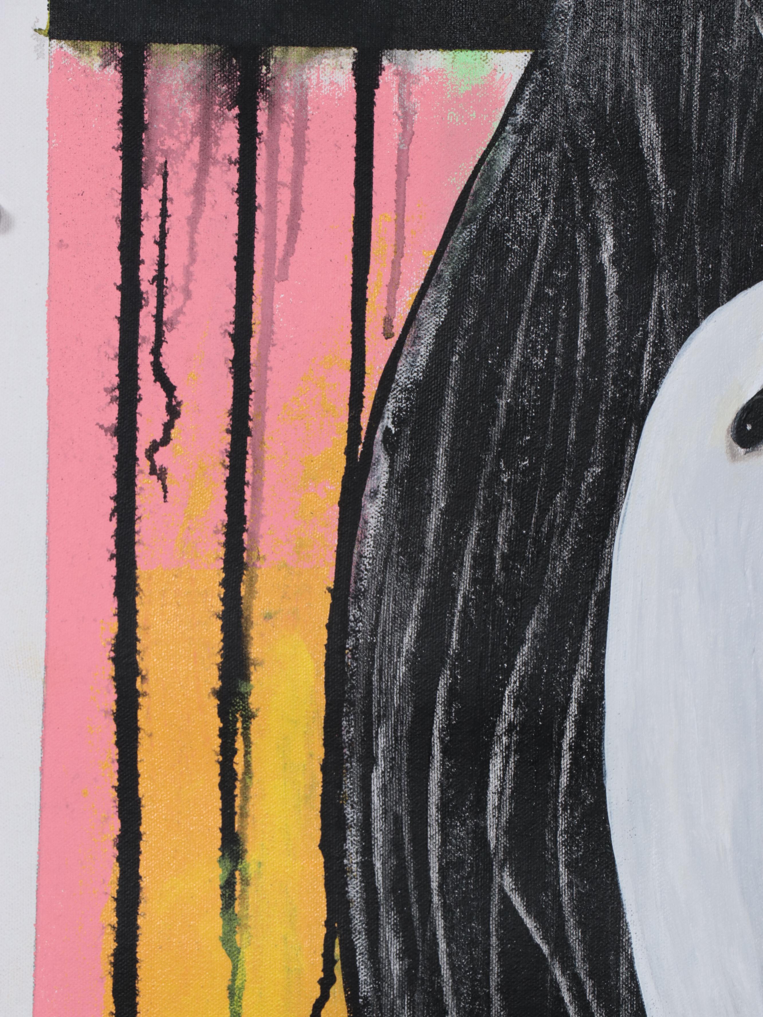 Michel Blázquez Mixed Media Painting "Leda and the Swan," 2023