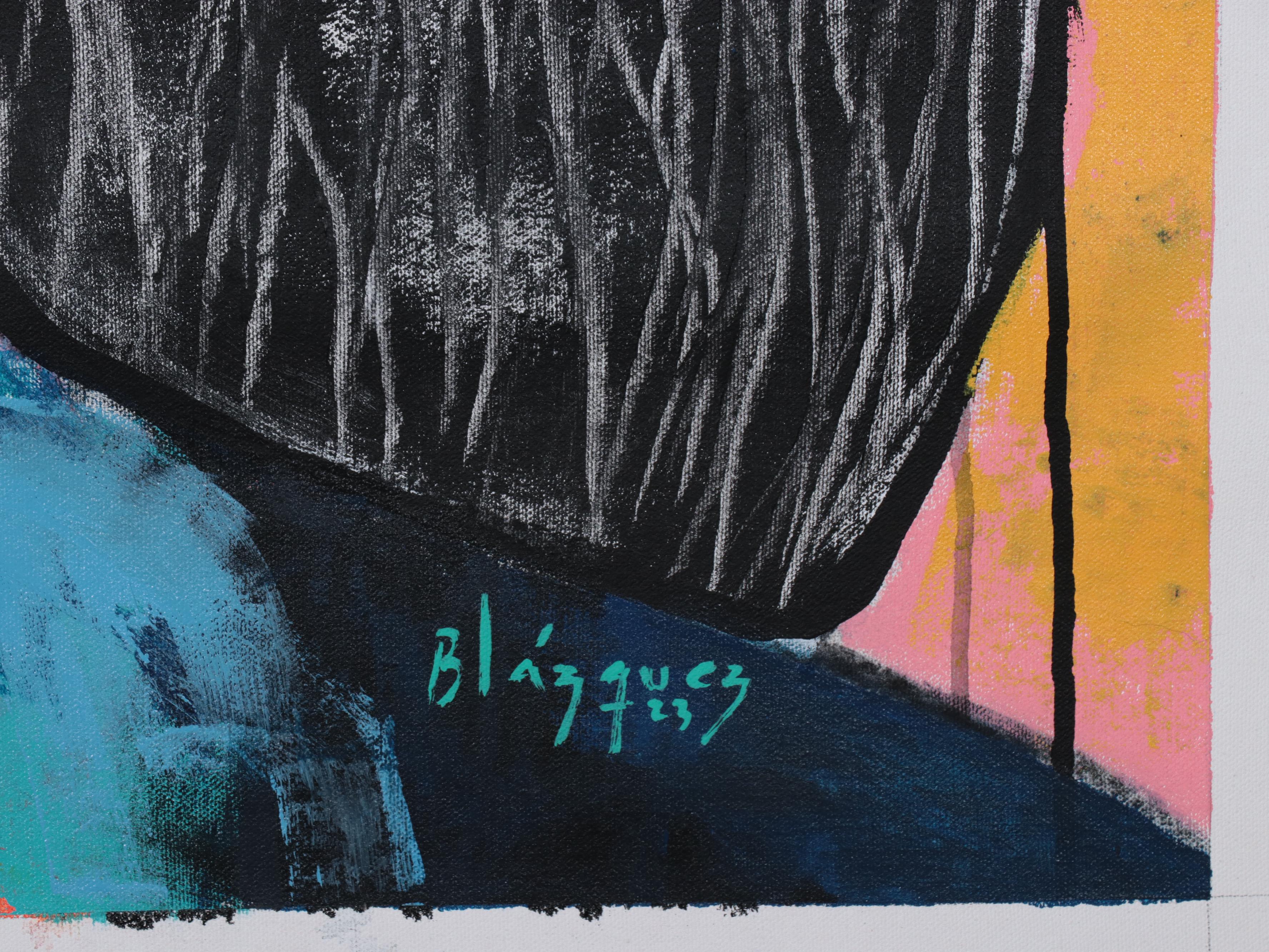 Michel Blázquez Mixed Media Painting "Leda and the Swan," 2023