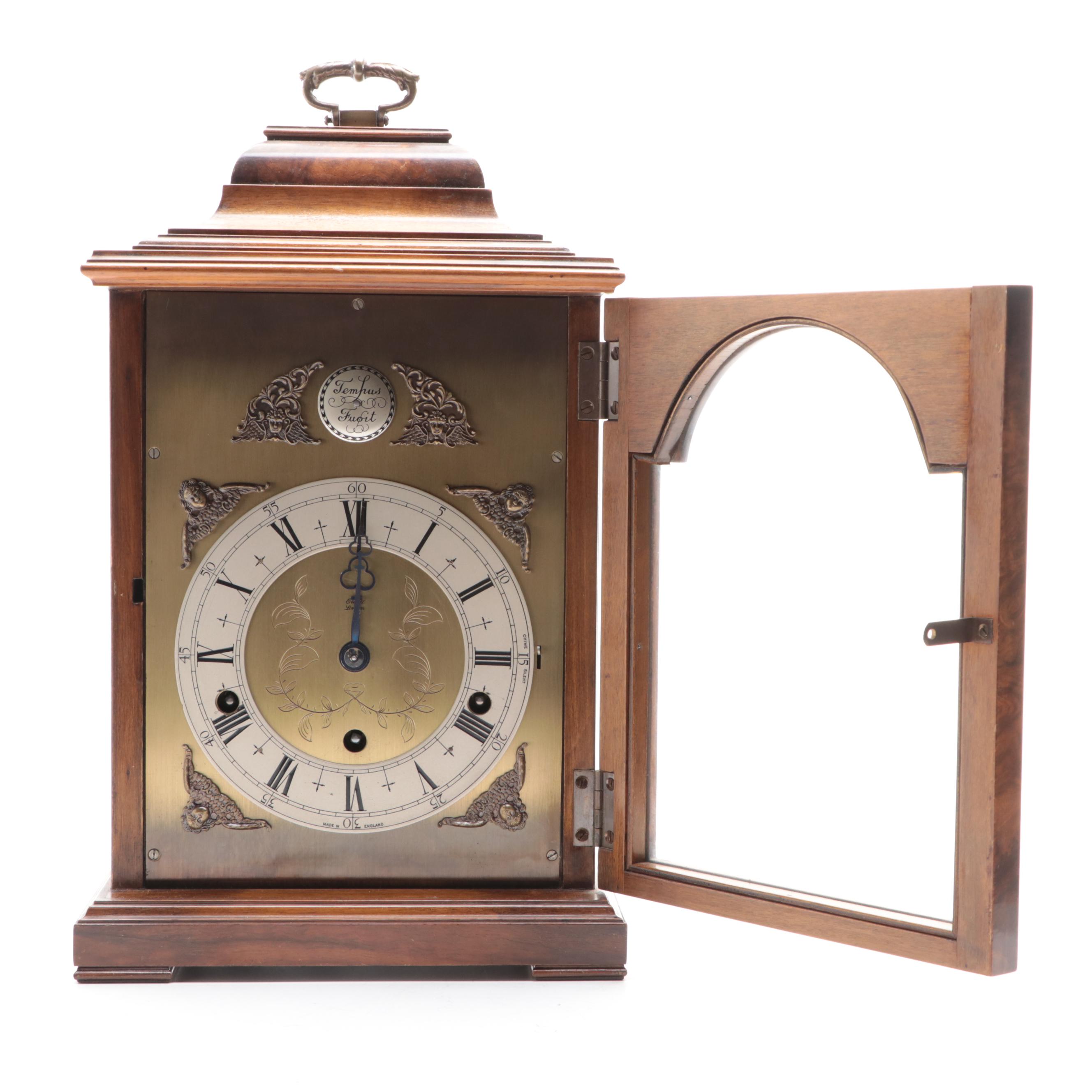 Elliott London Baroque Style Burl Wood Bracket Clock