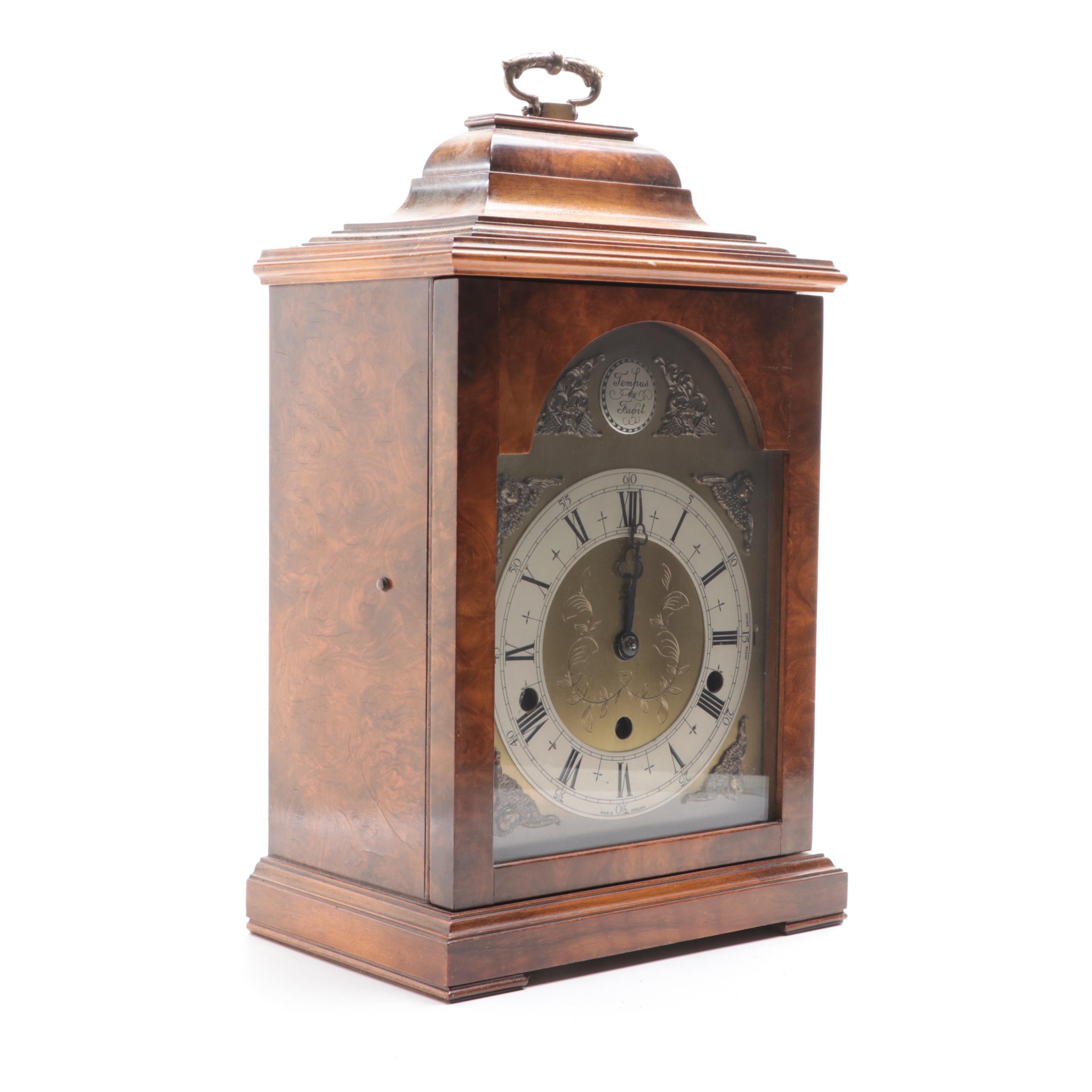 Elliott London Baroque Style Burl Wood Bracket Clock