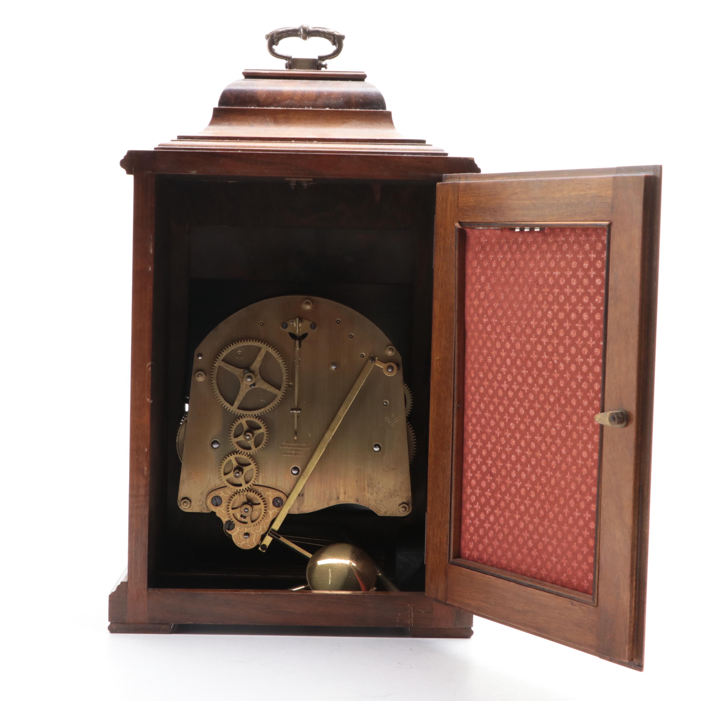 Elliott London Baroque Style Burl Wood Bracket Clock