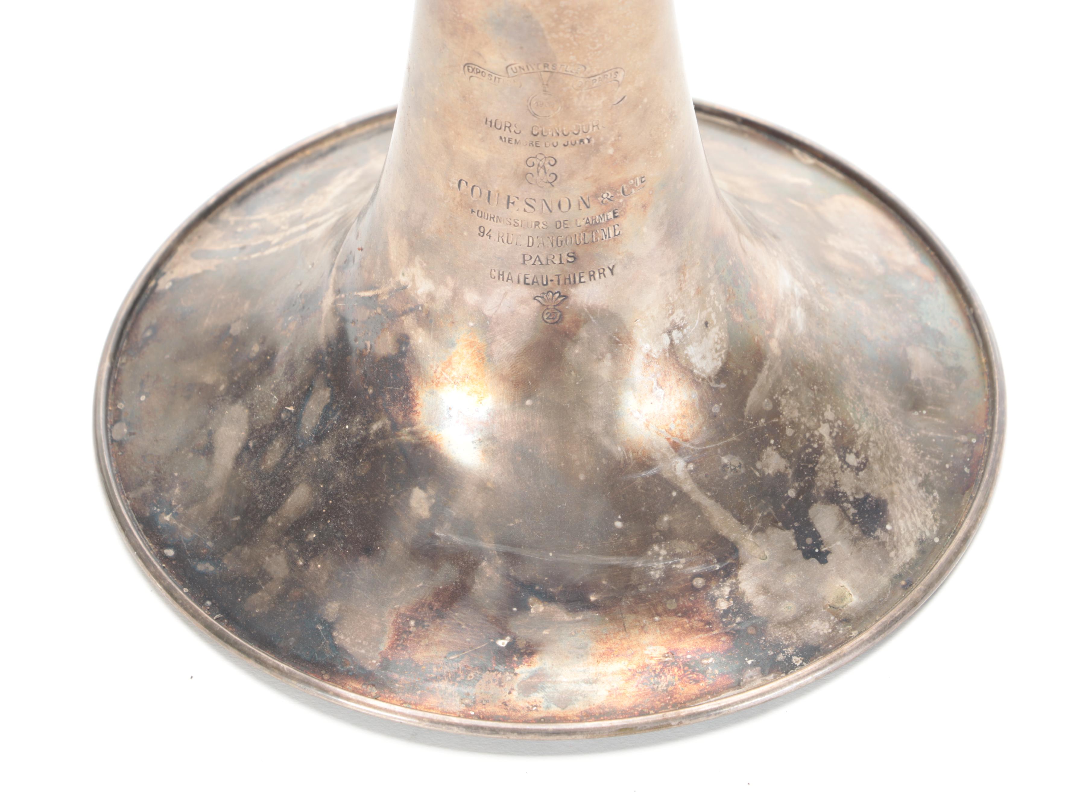 Couesnon & Cie French Silver Plate Trombone, Early 20th Century