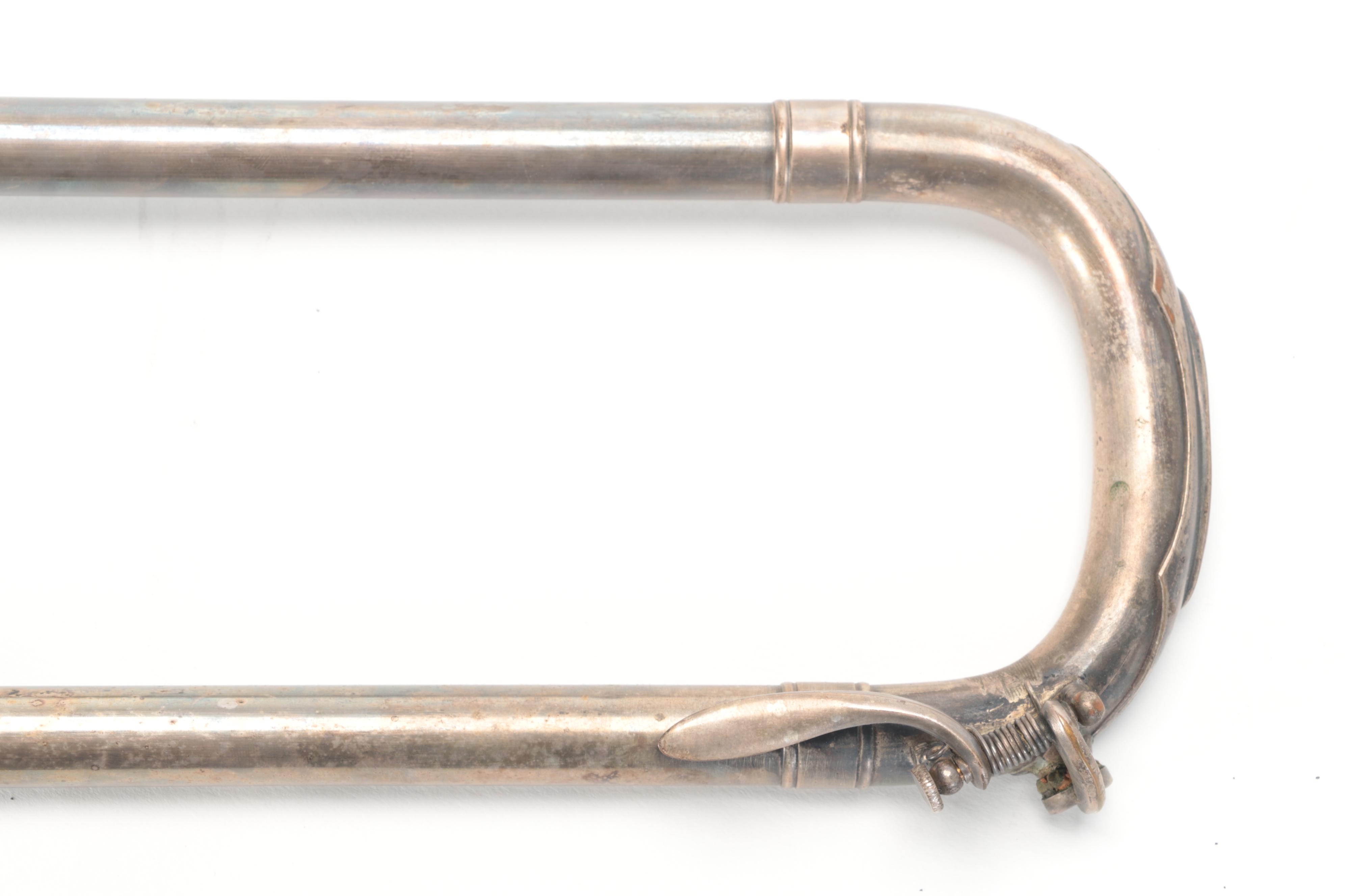 Couesnon & Cie French Silver Plate Trombone, Early 20th Century