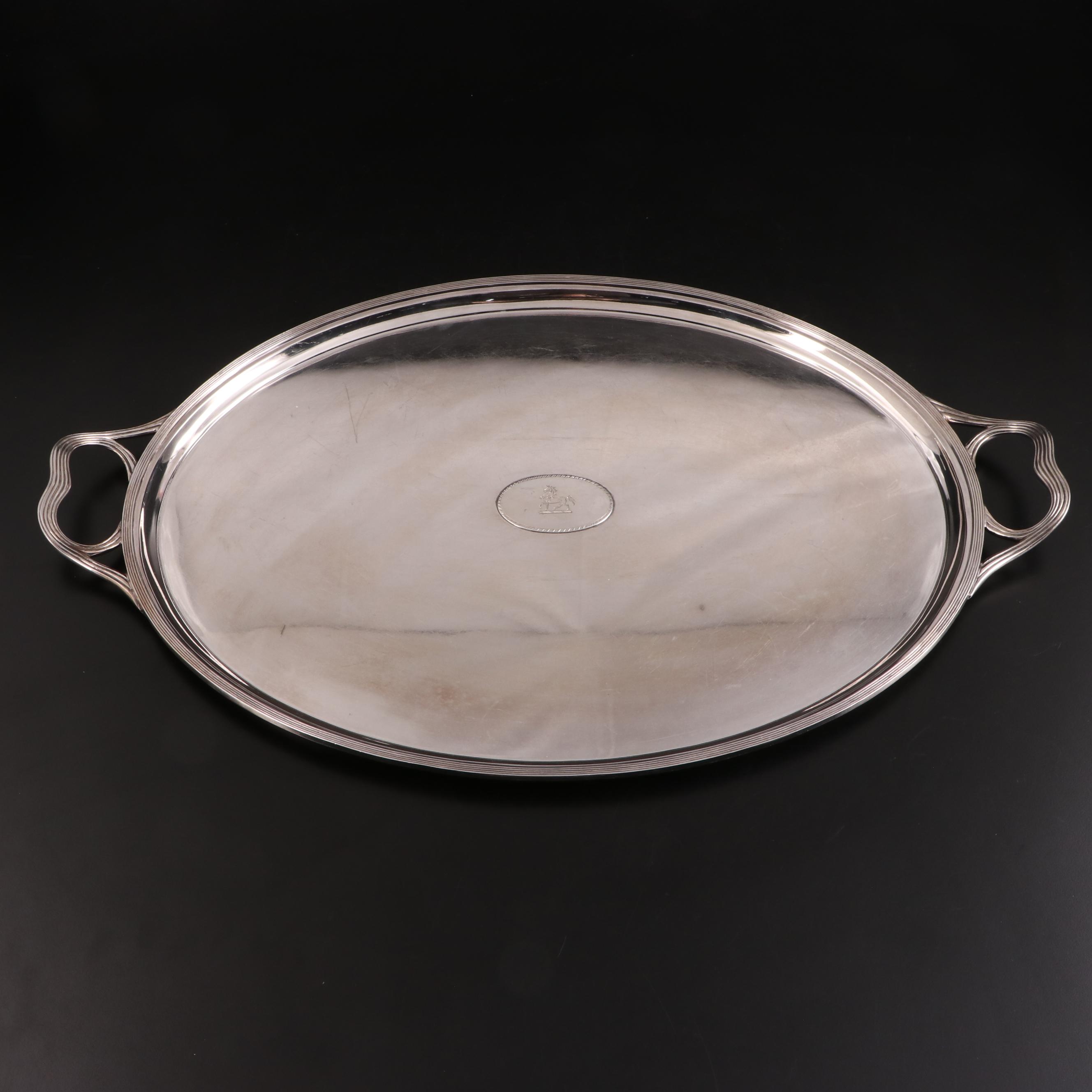 Heming & Co. Ltd George III Style Silver Plate Handled Tray