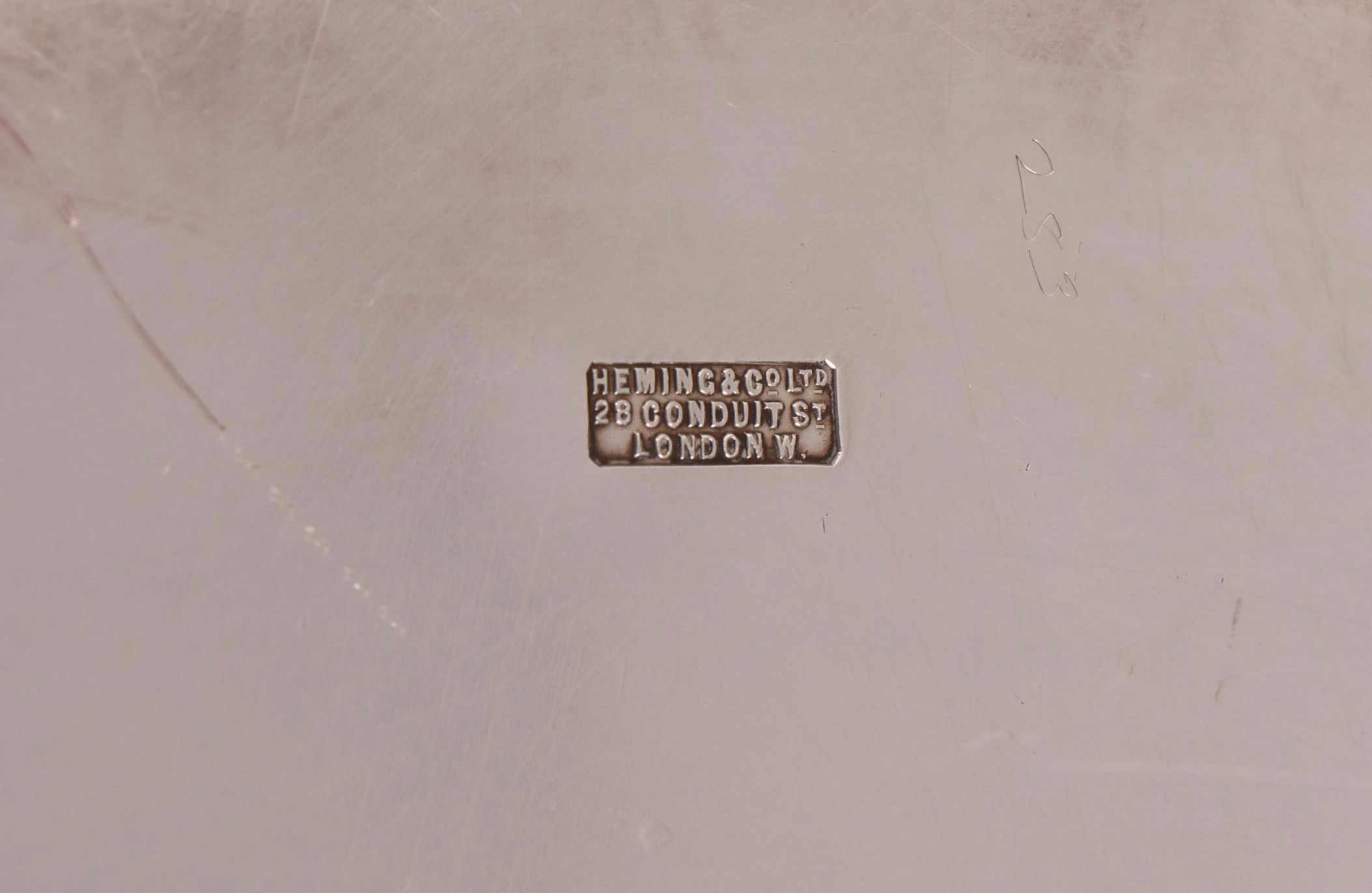 Heming & Co. Ltd George III Style Silver Plate Handled Tray