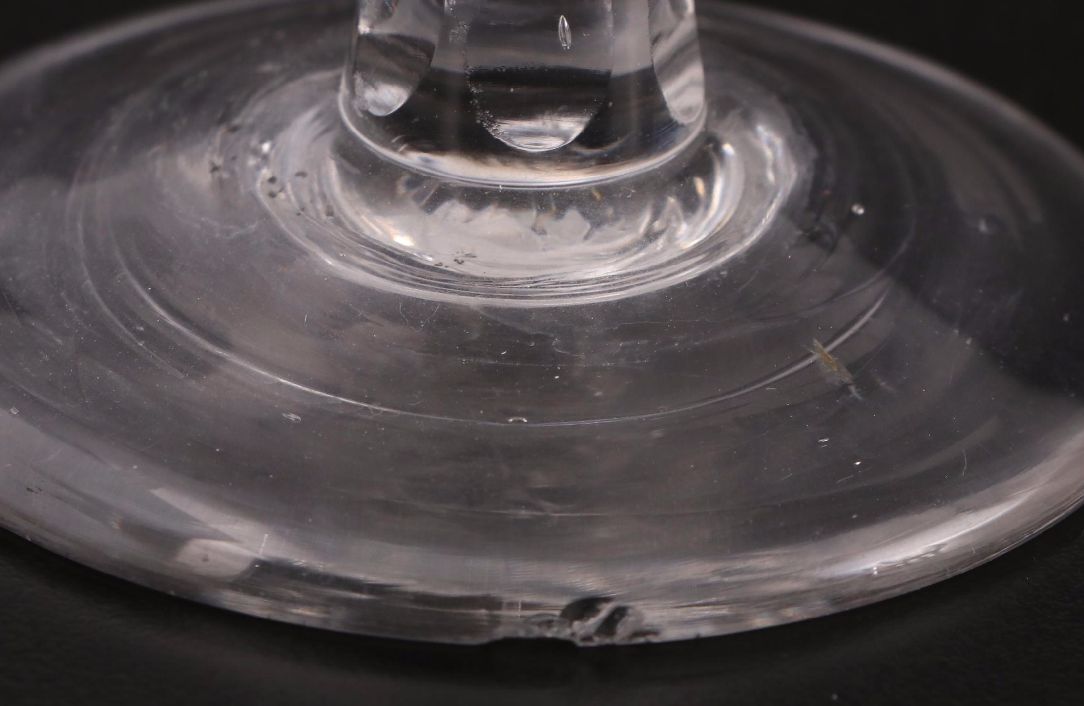 George III Diamond Faceted Stem Wine Glasses, 18th Century