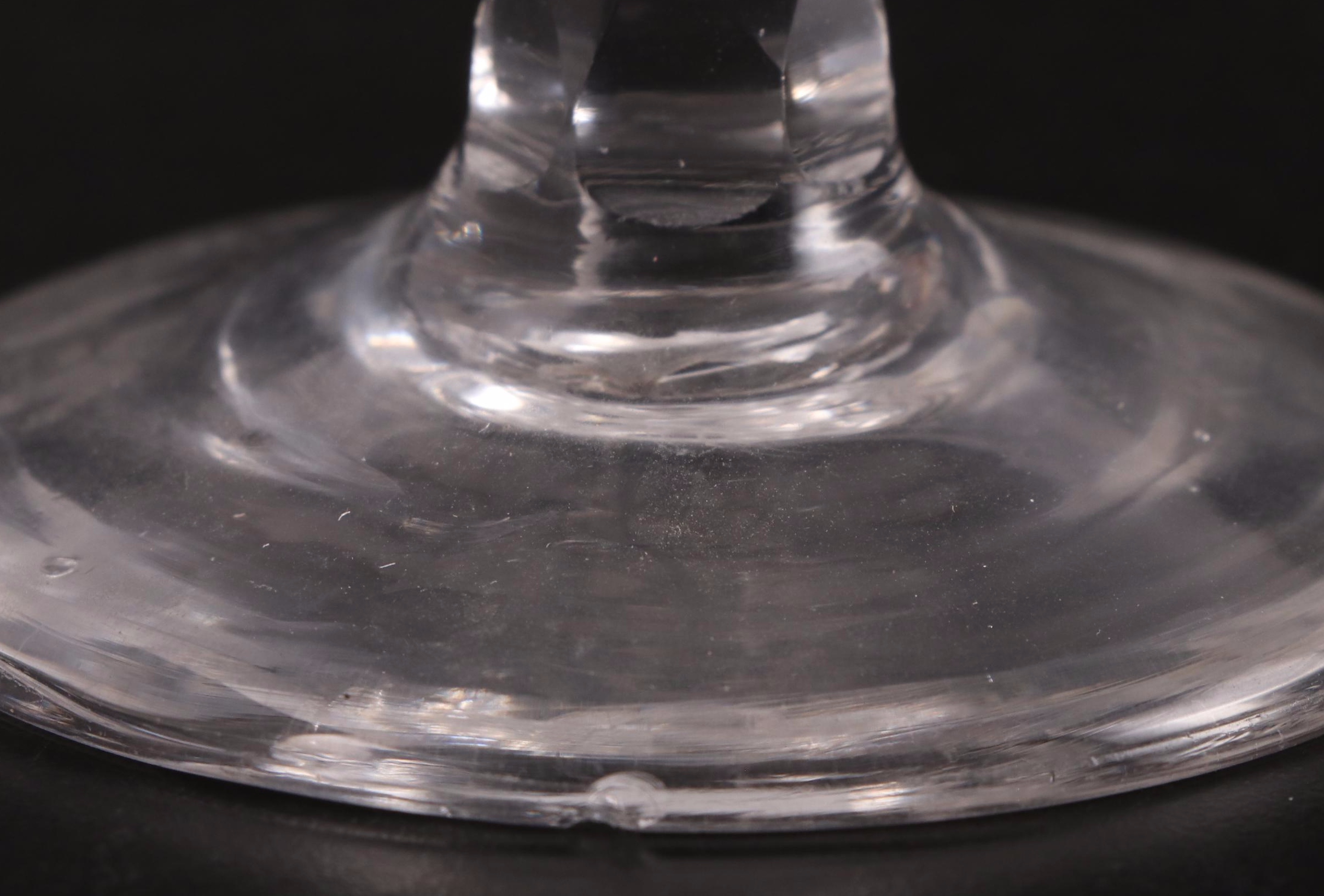 George III Diamond Faceted Stem Wine Glasses, 18th Century