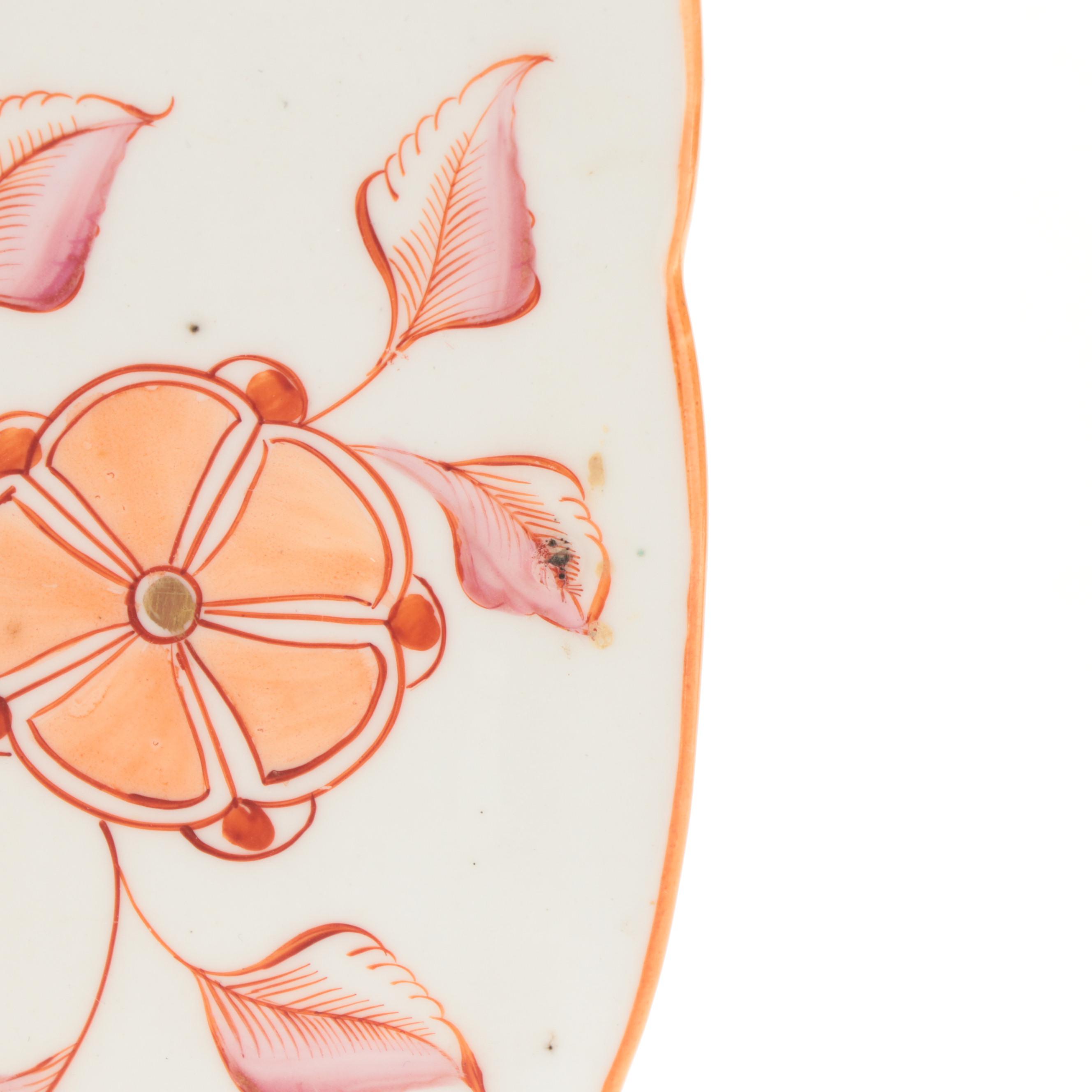 English Hand-Painted Porcelain Meat Platter, 19th Century