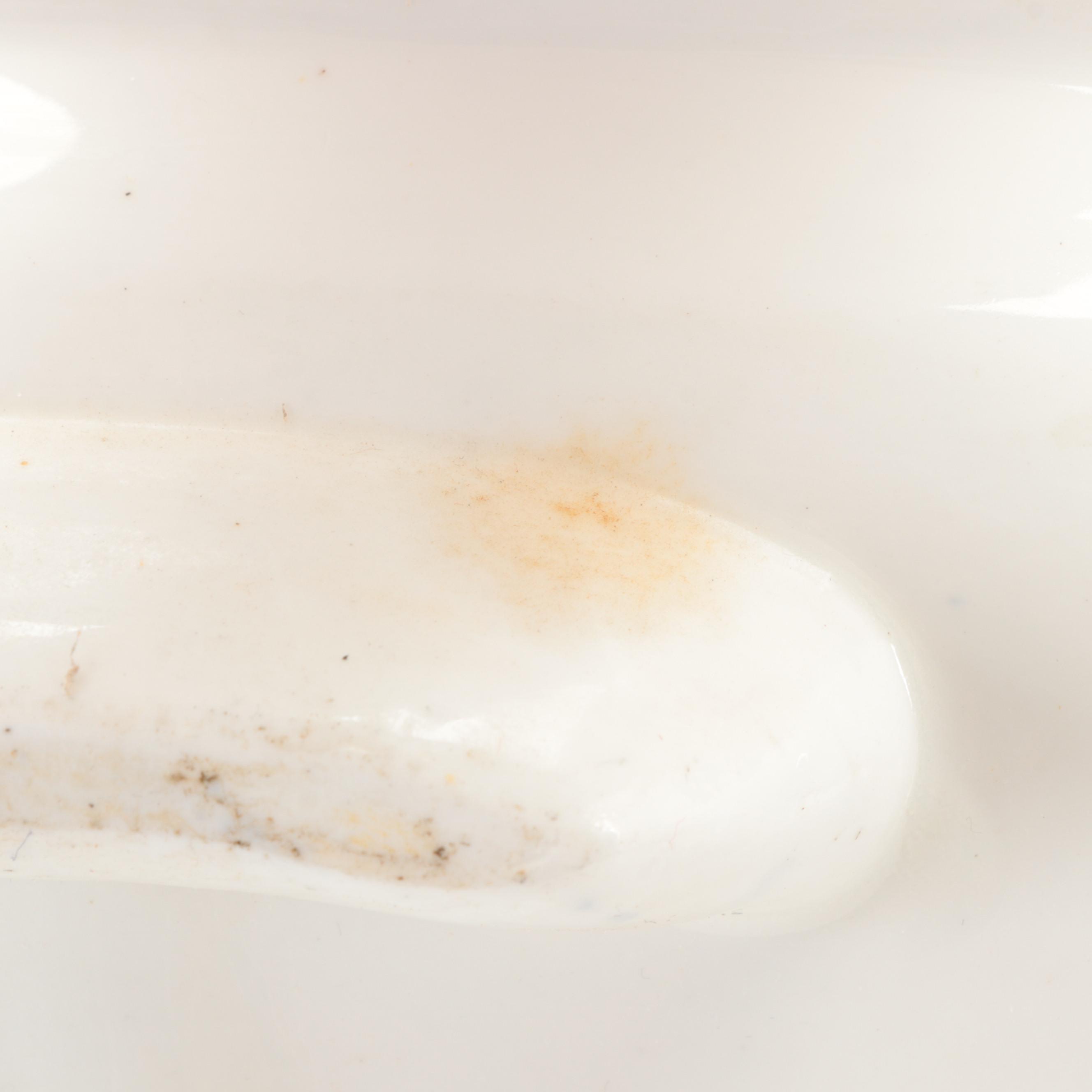 English Hand-Painted Porcelain Meat Platter, 19th Century