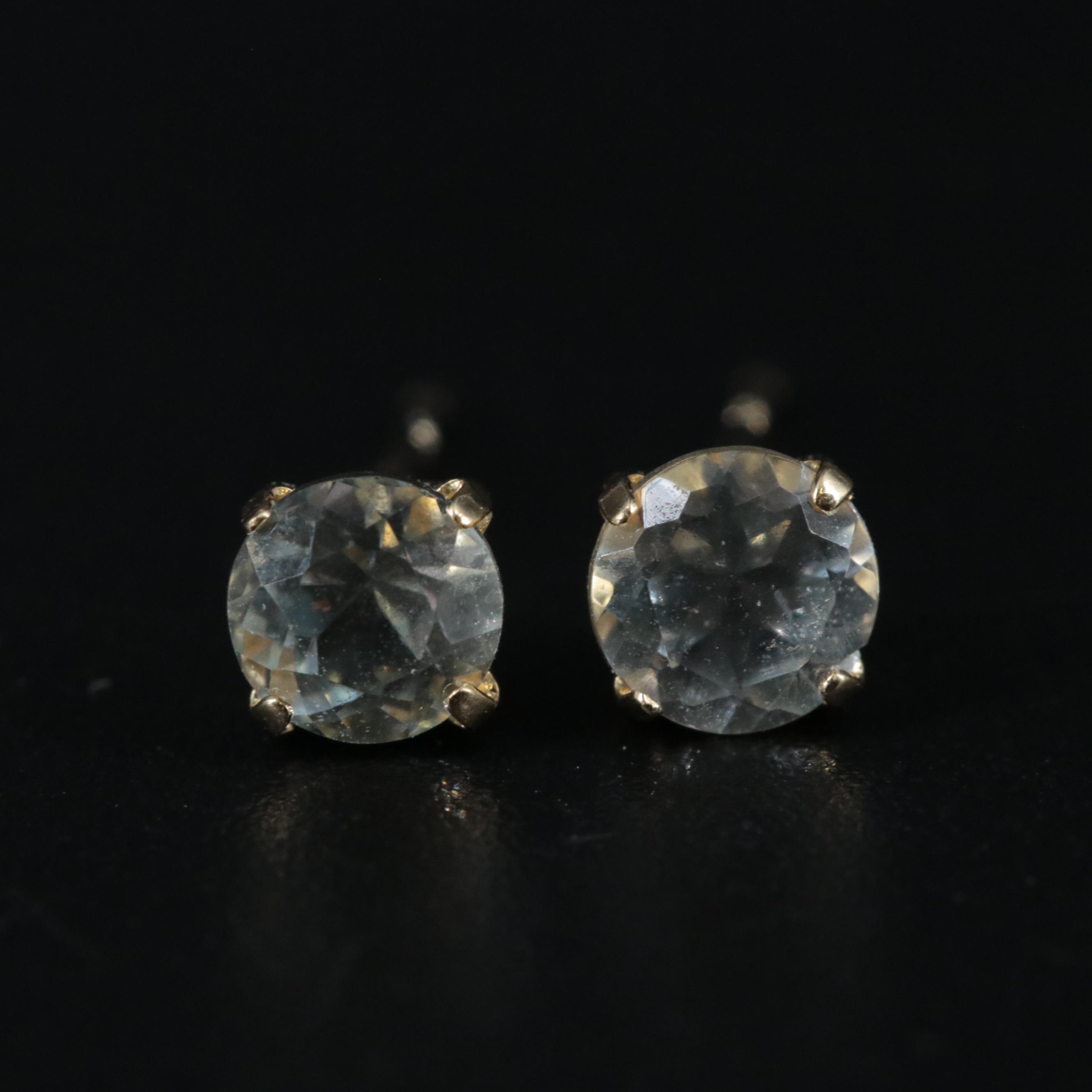 18K 0.50 CTW Aquamarine Stud Earrings