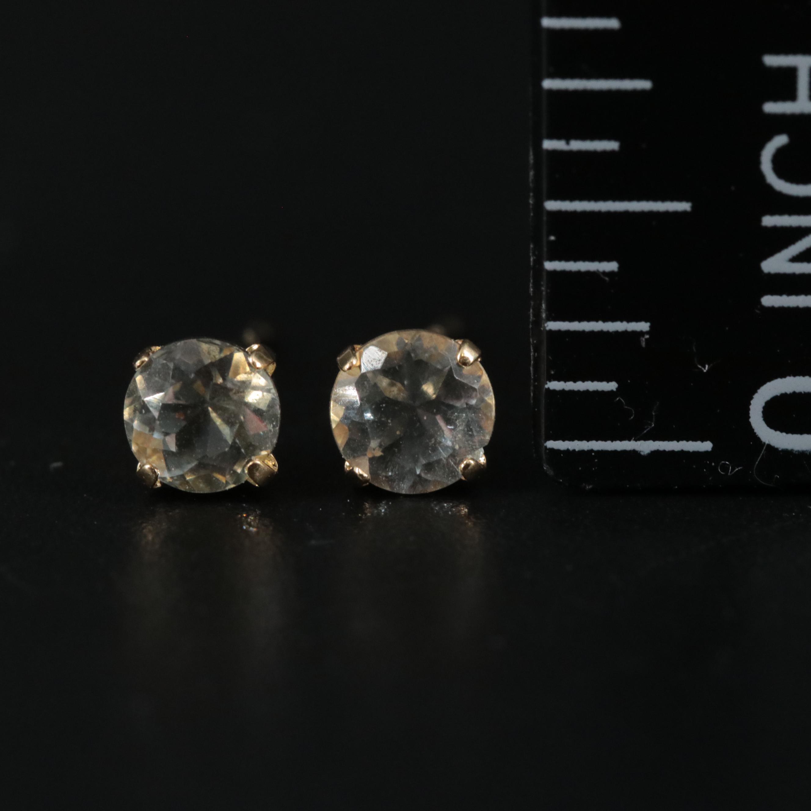 18K 0.50 CTW Aquamarine Stud Earrings