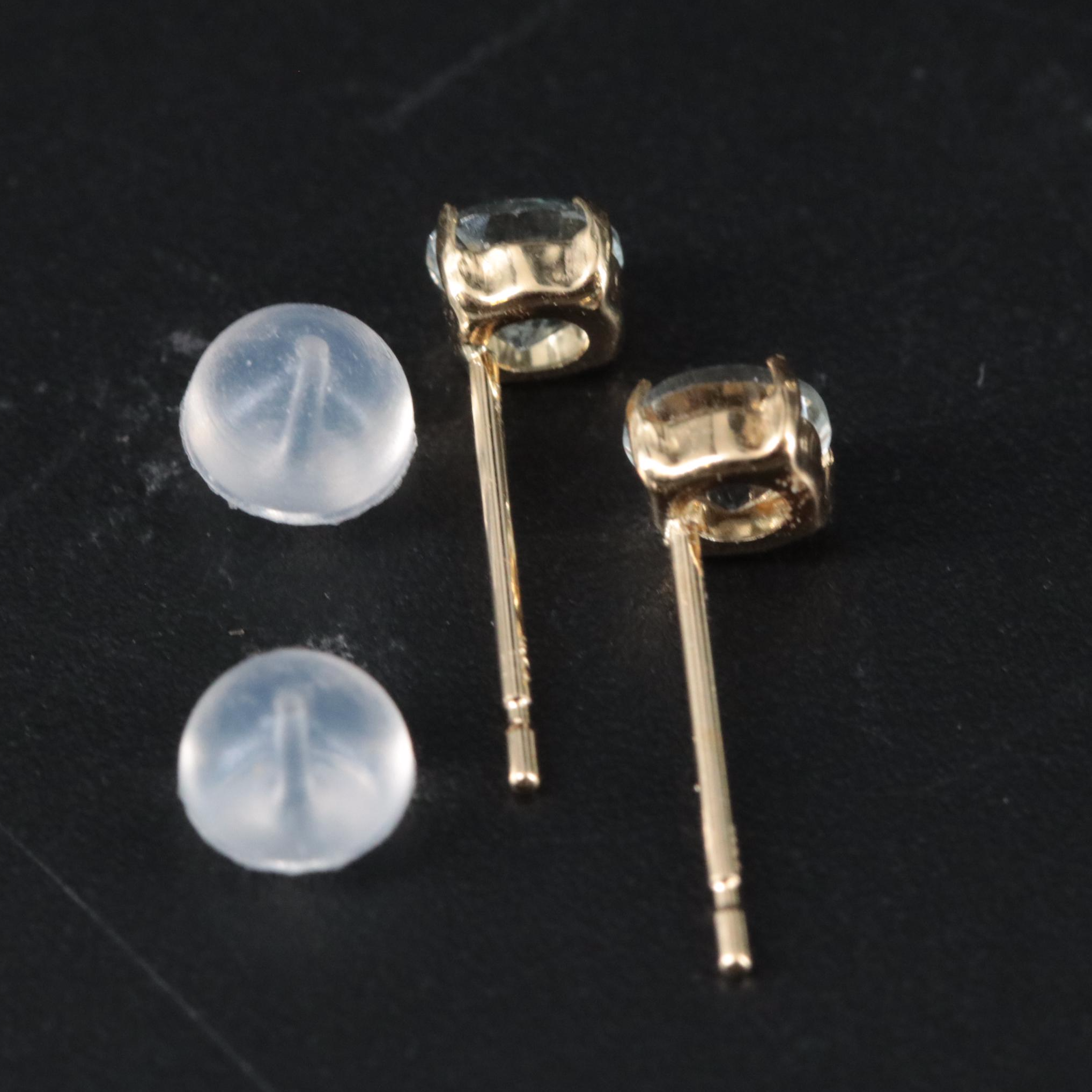 18K 0.50 CTW Aquamarine Stud Earrings