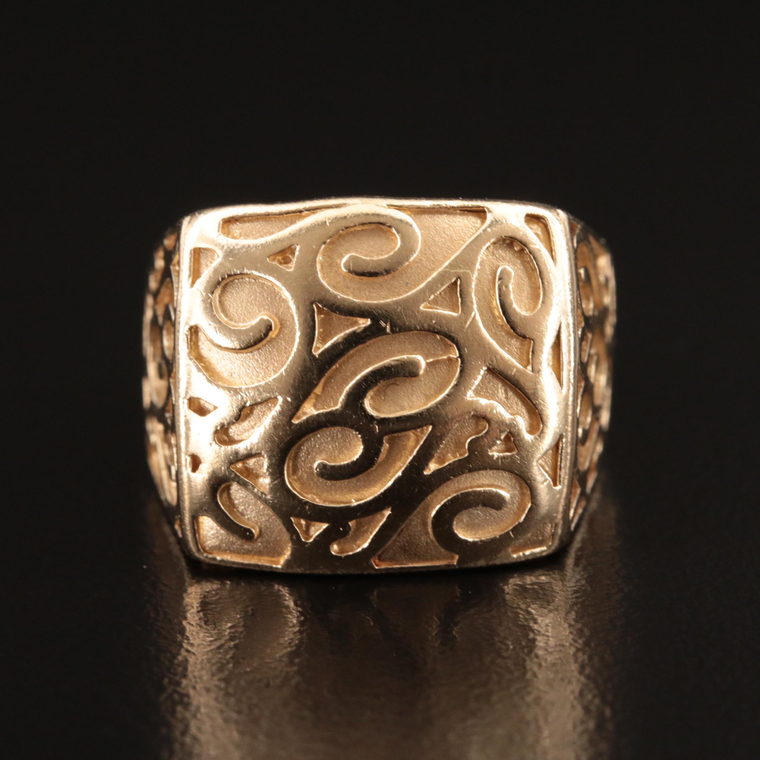 Italian 14K Scroll Ring