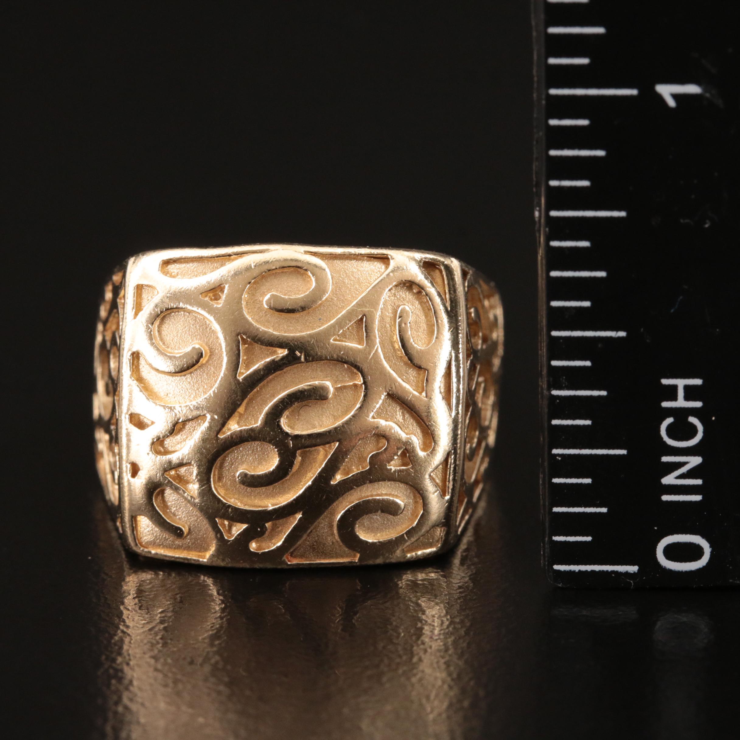Italian 14K Scroll Ring